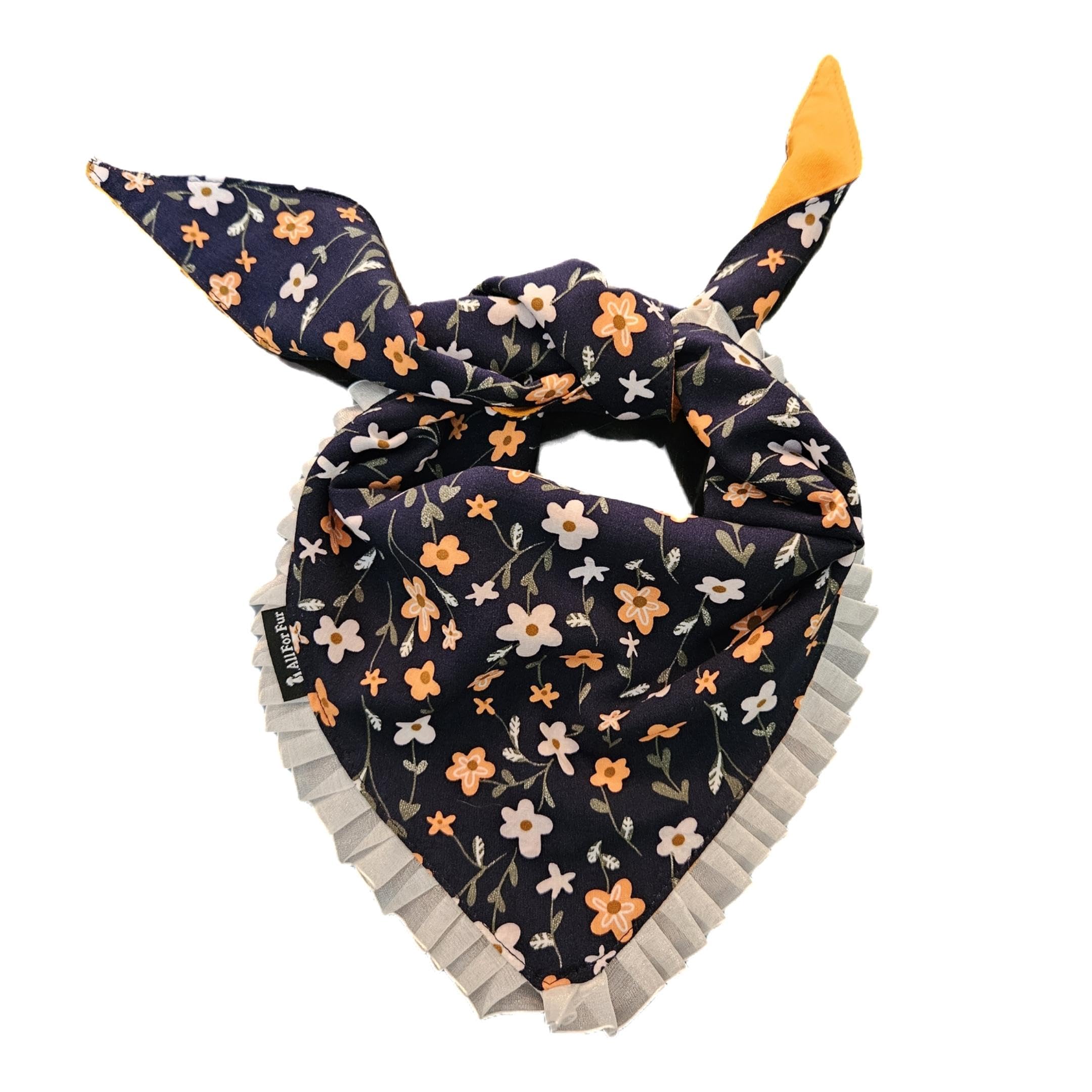 All For Fur Dog Bandana | Knot & Tie | Adjustable Cotton Bandana/Scarf | Luxury Dog Accessories | Scarf for Large (L) to X-Large (XL) Dogs | Blue Floral (B0CL2KDV9M) Amazon Price History, Amazon Price Tracker