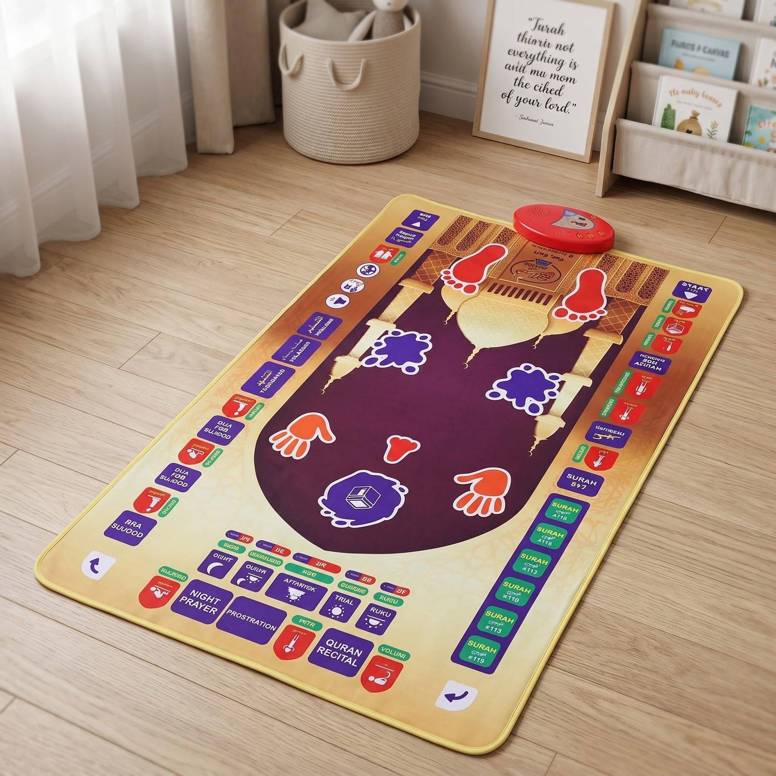 Tappetino Educativo Elettronico per Bambini con Strumento di Apprendimento con Interazione Vocale per Uso Domestico Ed Esterno In Plastica Leggera
