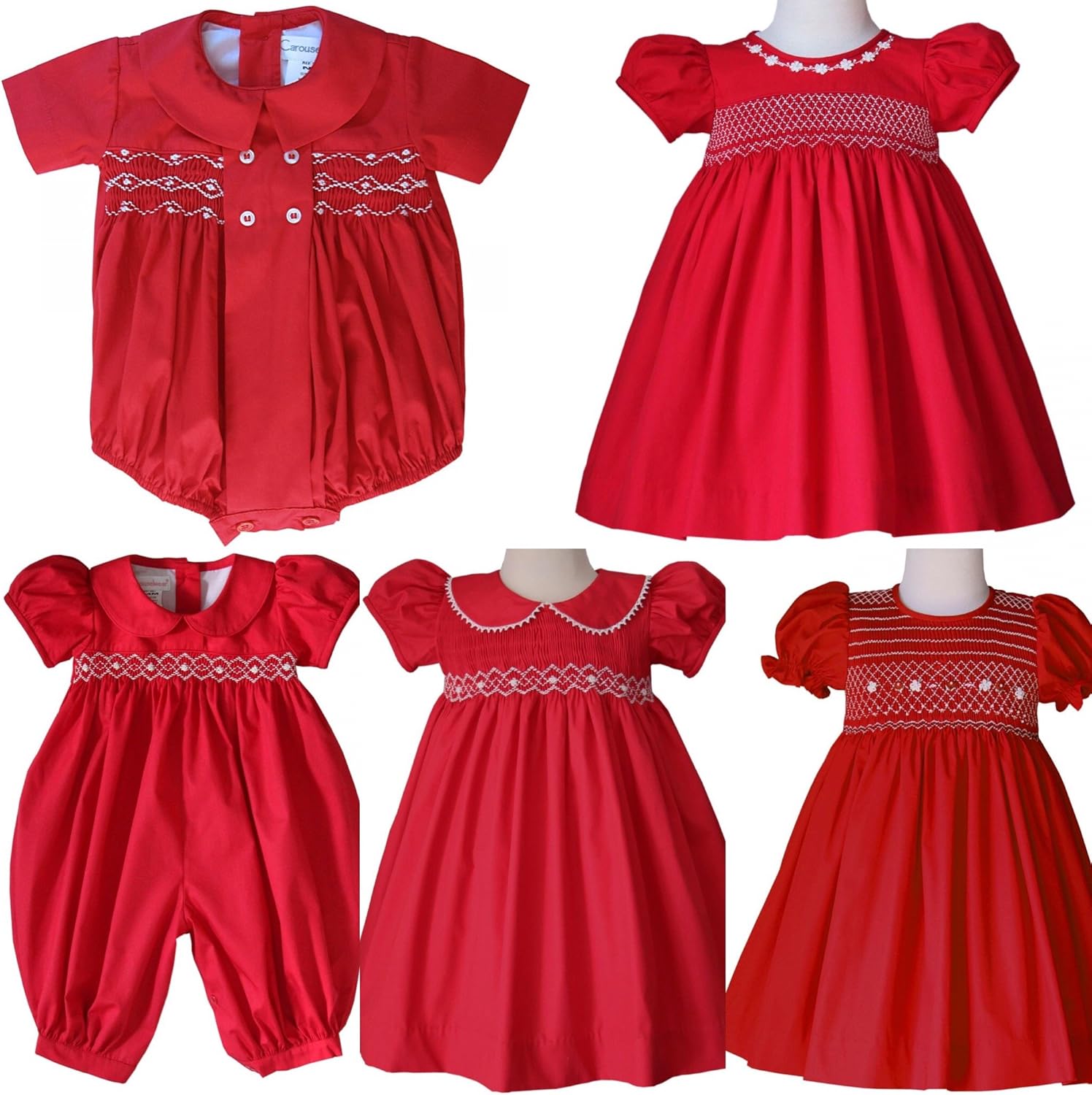 Red smocked baby dress Clearance