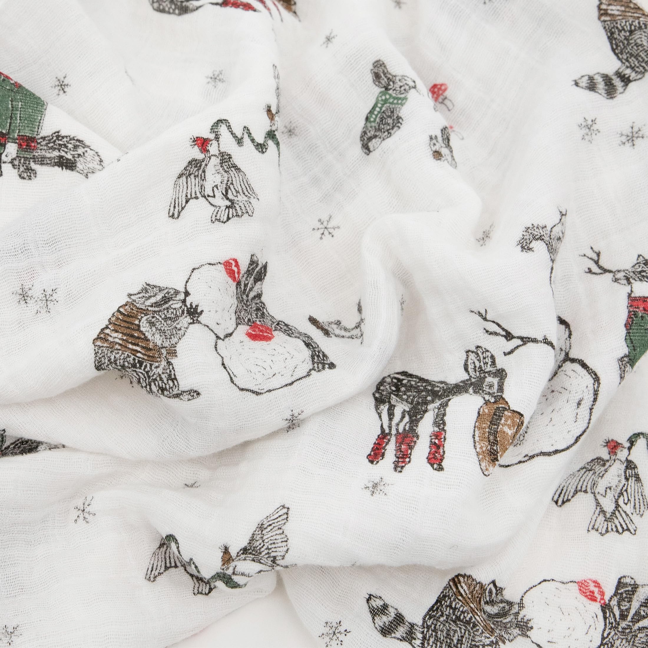 Little Unicorn Manta de muselina para recién nacidos y bebés, tela suave y transpirable, juego de 3 mantas de bebé para envolver, lactancia, regalos de ducha (día de nieve)
