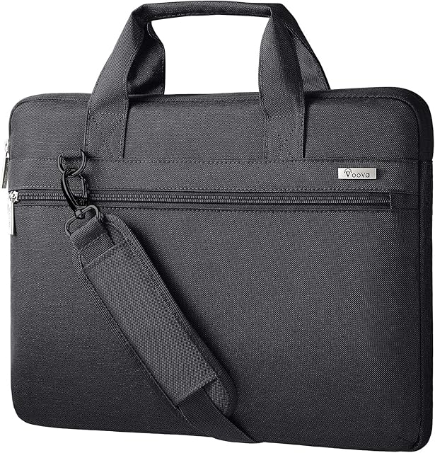 Voova Laptop Sleeve Bag 17-17.3 Inch Carrying Case, 360° Protective Computer Bag Compatible with Razer Blade Pro 17,Lenovo Asus Acer Dell Hp Notebook with Shoulder Strap for Men Women,Waterproof,Black