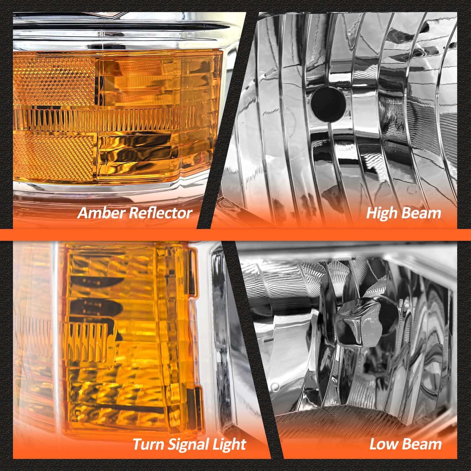 AXLAHA Headlights Assembly for 2014-2015 Chevy Silverado 1500 Pickup Chrome Housing Projector Replacement Driver and Passenger Side