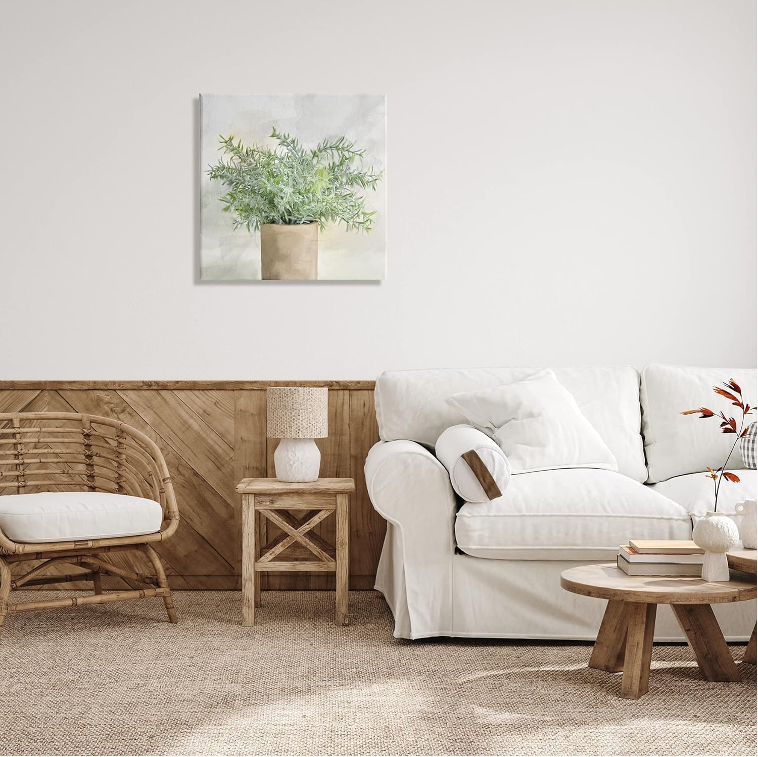 24" Rustic Potted Herb Plant Canvas Wall Art