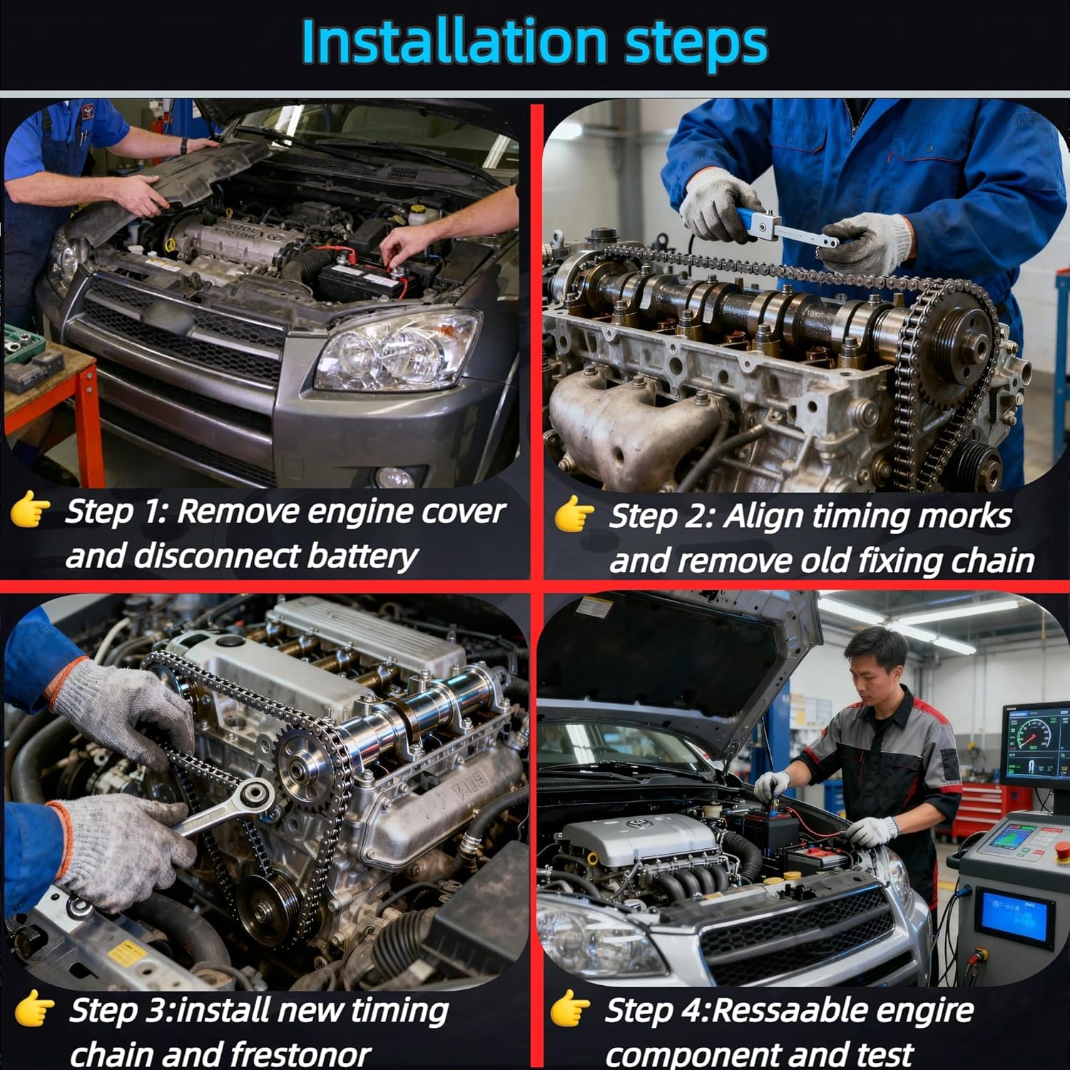 2AR-FE Timing 2.5 2.7 Engine Chain Kit w/2Pcs VVT Sprockets Fit for Toyota Highlander Sienna Venza RAV4 Camry Scion TC 2.5L 2.7L 2009-2012 Replacement 94313S 130700V010 130500V010 135060V010