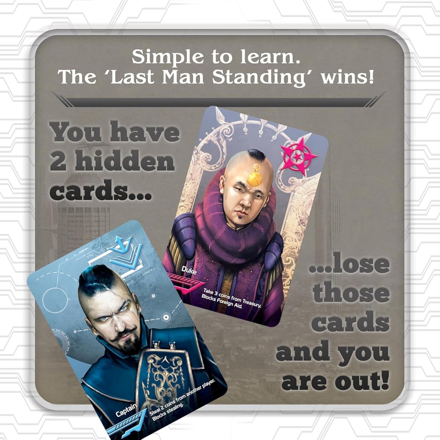 Coup Card Game by Indie Boards & Cards | Fast Bluffing and Social Deduction Strategy | Hidden Roles, Deception, and Player Interaction | Quick 15-Minute Game for 2–6 Players | Adults, Teens, Families