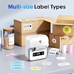 Phomemo M250 Label Maker, 3 Inch Thermal Label Printer, Label Maker Machine with Tape, Barcode Label Printer for Small Bussiness, Home, Clothing, Address, Compatibel for Phone & PC, with 100 Labels