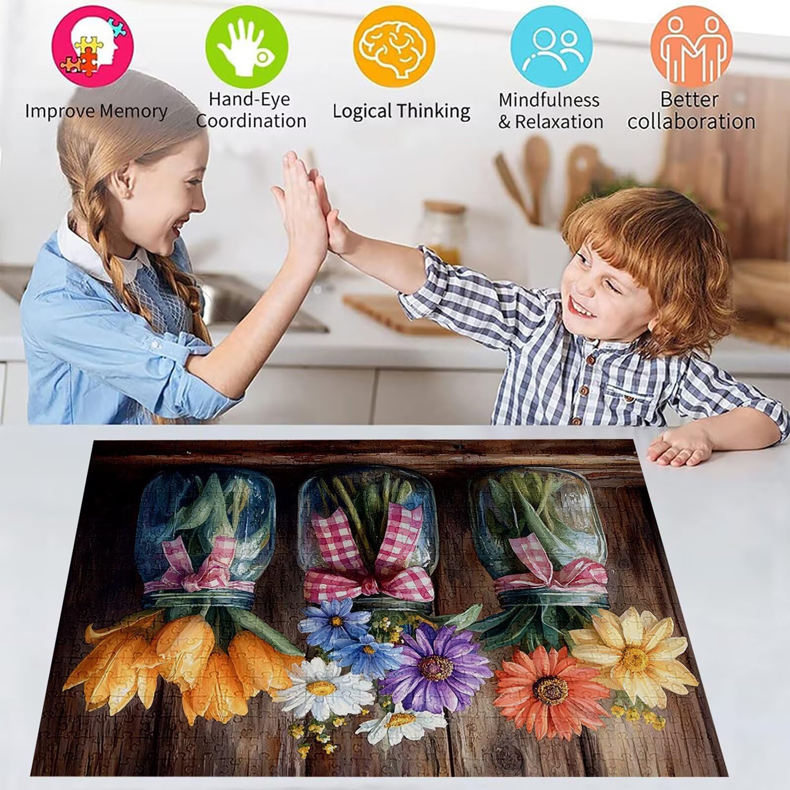 Puzzle 4000 elementów kwiaty puzzle dla dorosłych wazon 141 x 87 cm unikalne rzemiosło klasyczne 3D drewniana układanka do rodzinnych gier biznesowych, układanka do samodzielnego wykonania nawet do