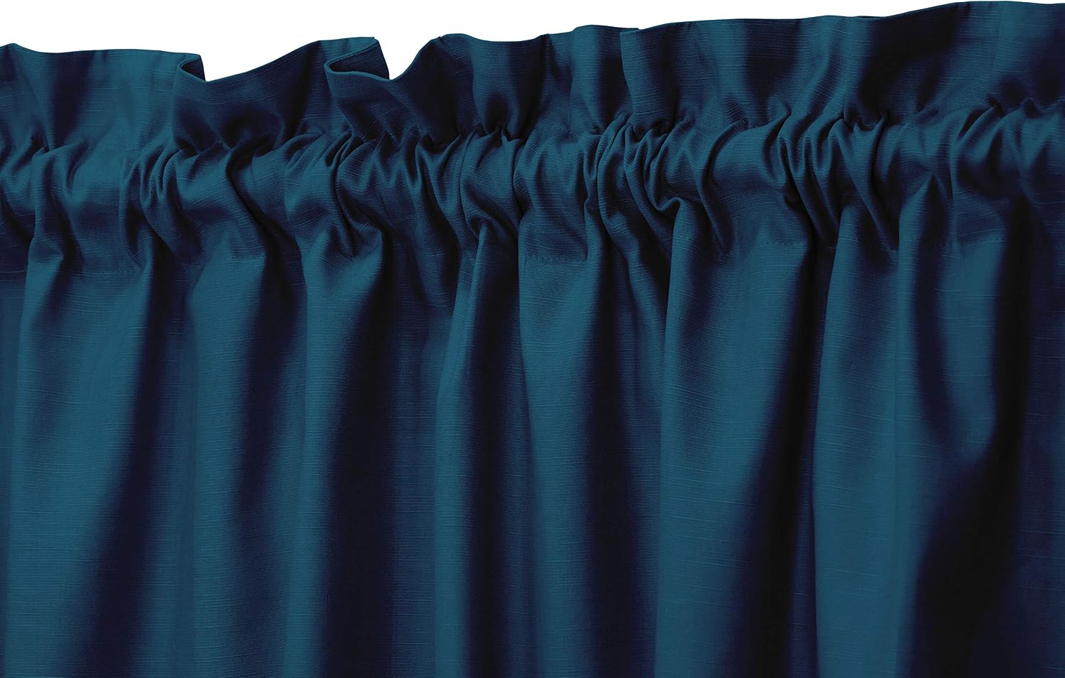 Cotton Slub Teal Blue Curtains 46 Inch Window Curtain 2-Panel Rod Pocket Living Room Drapes Curtain Set