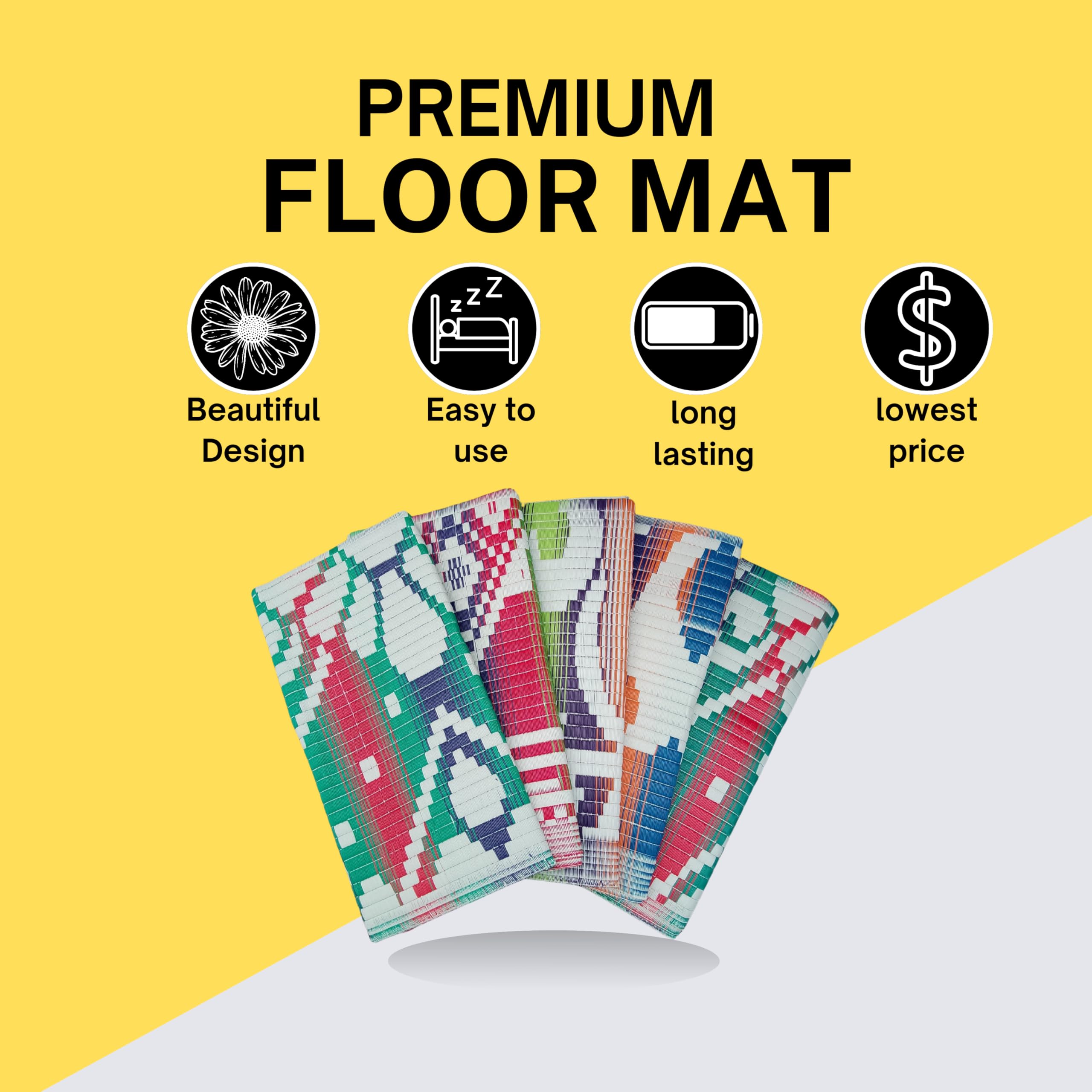 Colorful Plastic Mats - Comfortable Floor Sitting Mats -6 Colorful Plastic Mats - Comfortable Floor Sitting Mats -6