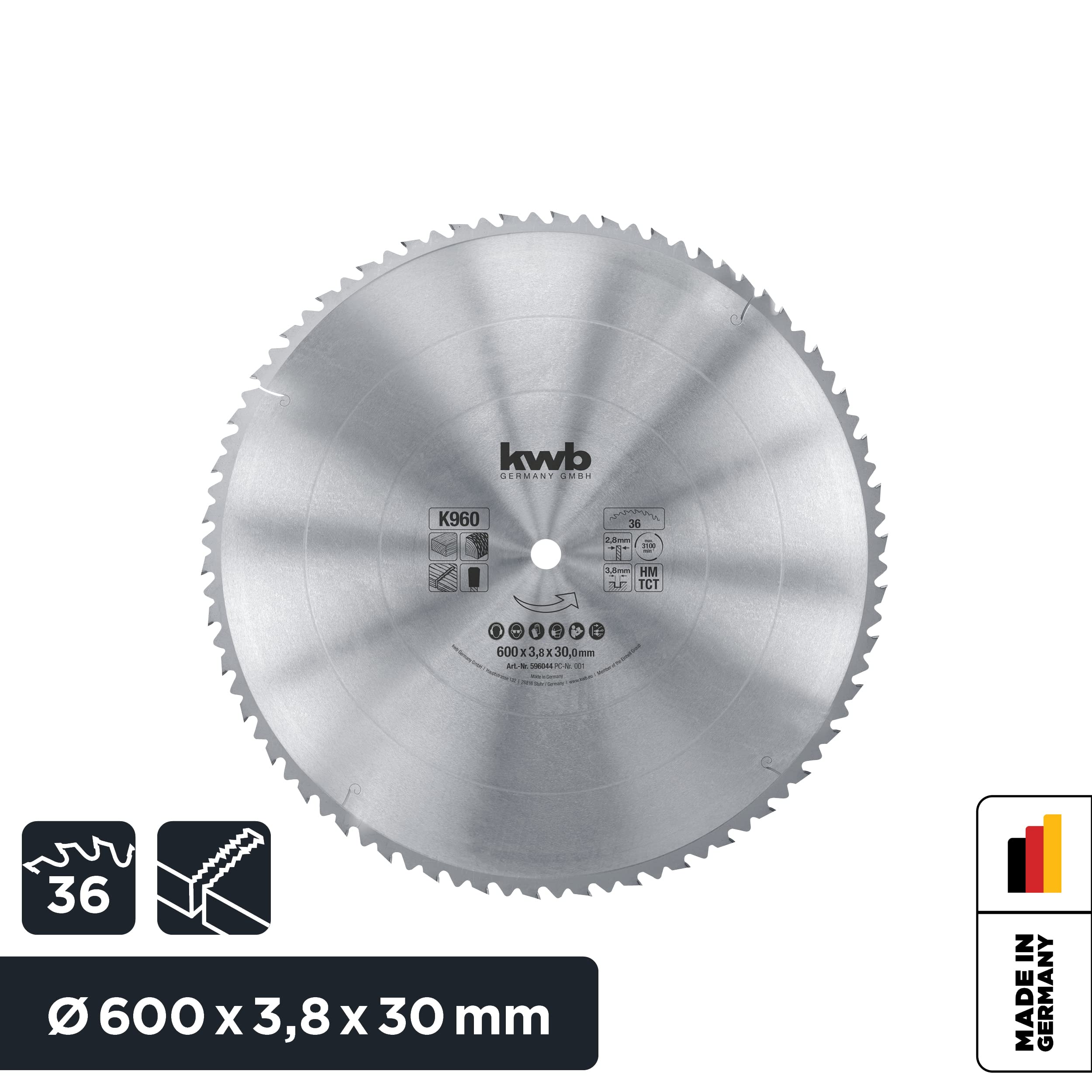Lame Scie Circulaire Bois De Construction 600X30X4,0mm, 40D