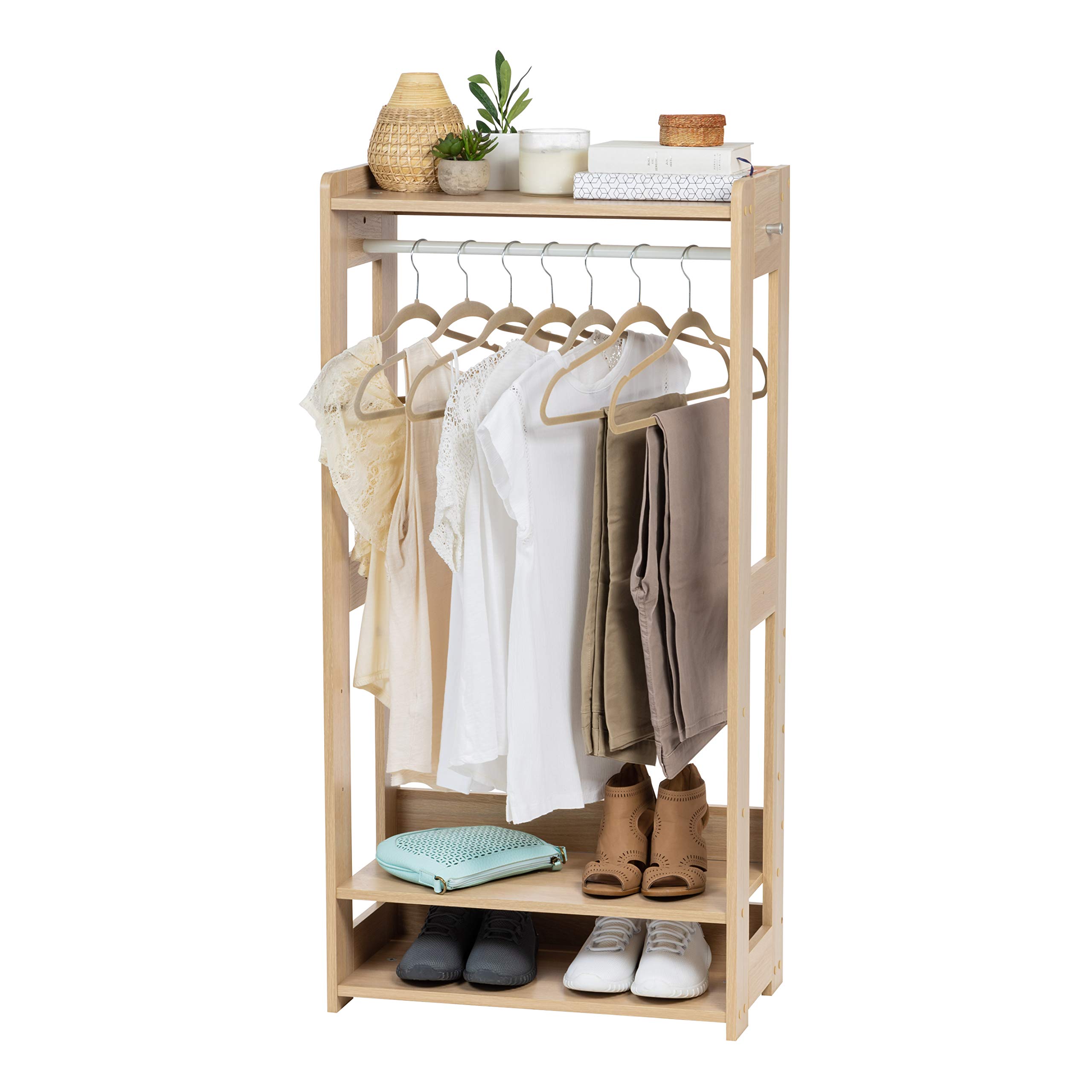 Buy IRIS USA Small Open Wood Clothing Rack for Small Spaces, Clothes