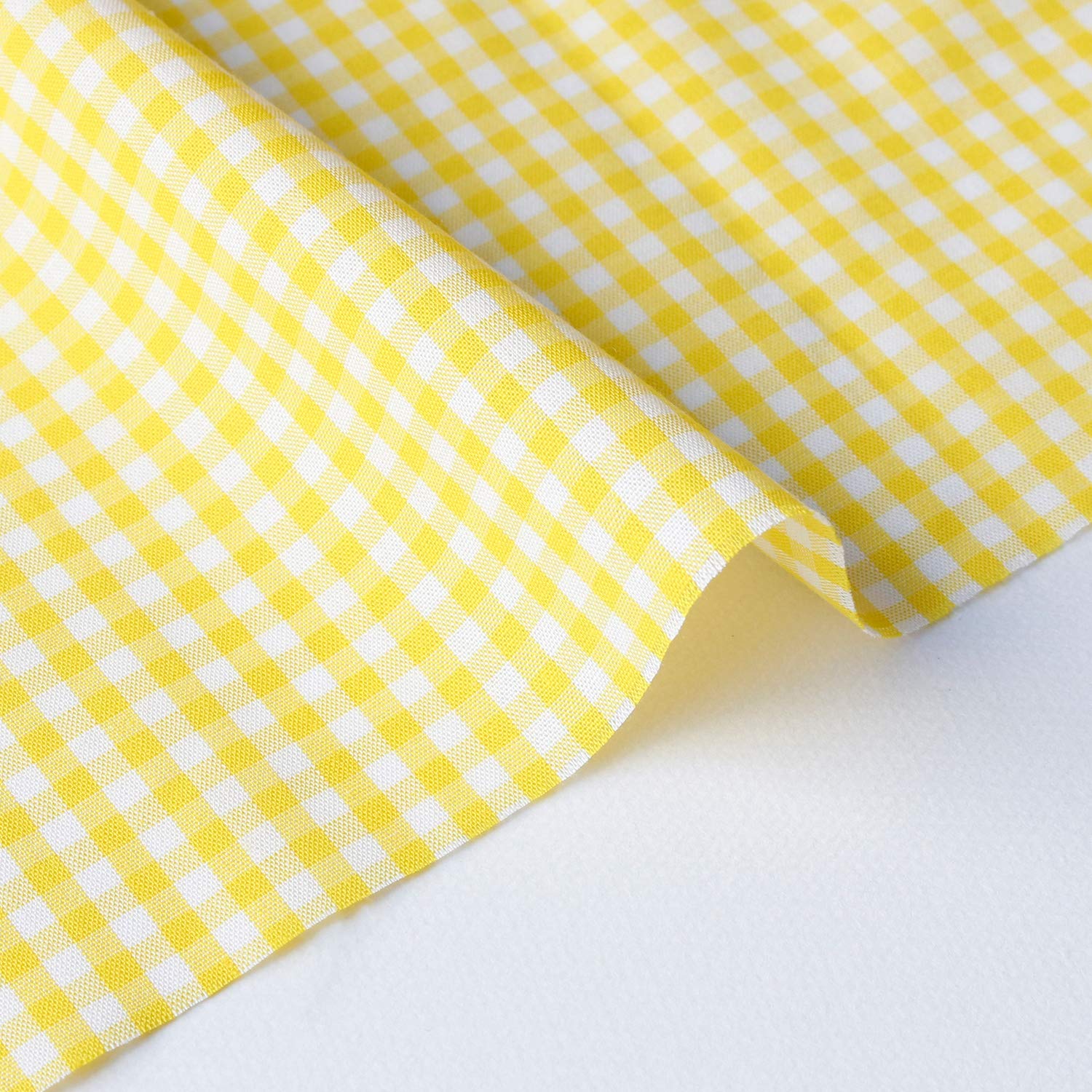 イエローチェック×1枚 Amazon.co.jp: 日本紐釦貿易 40sギンガムチェック 中 巾110cm×1m切売