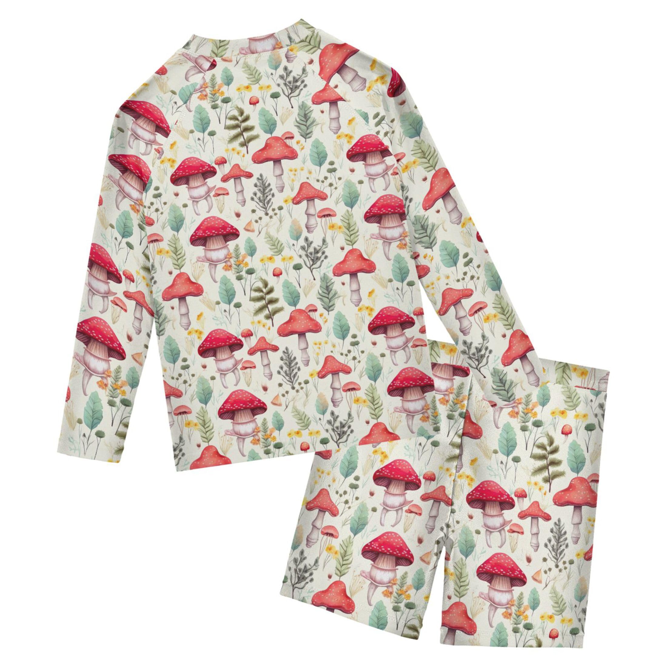 Mushroom Baby Boys' Toddler Long Sleeved Rashguard Swim Bathing Suit Set B0402916