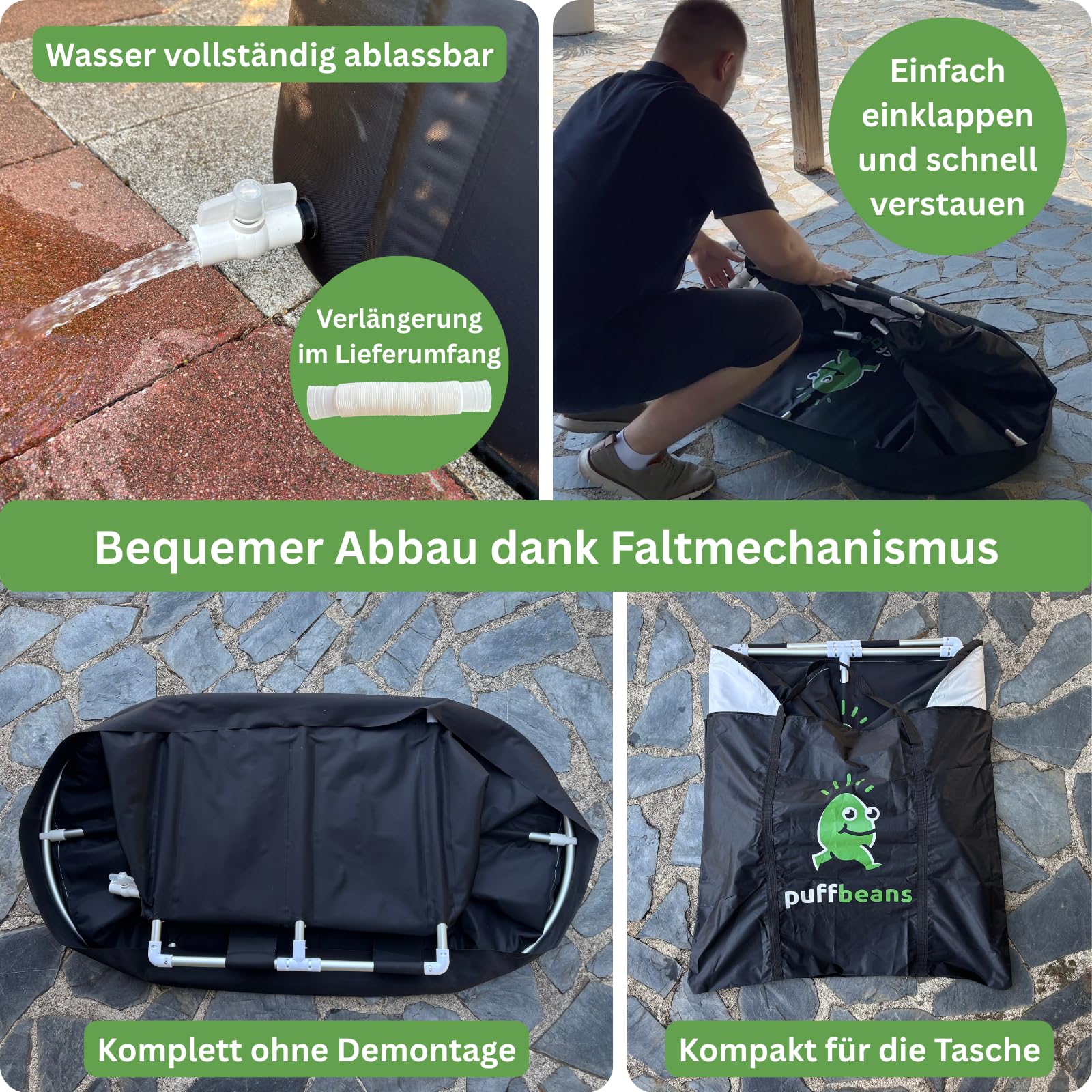 Premium Eisbad oval 120 cm – Faltbare Badewanne & Mobile Eistonne | Kältebad zur Regeneration, Erfrischung für den Sommer, Badewanne für innen & außen, 5x Isolation, Alu-Rahmen, Werkzeuglos