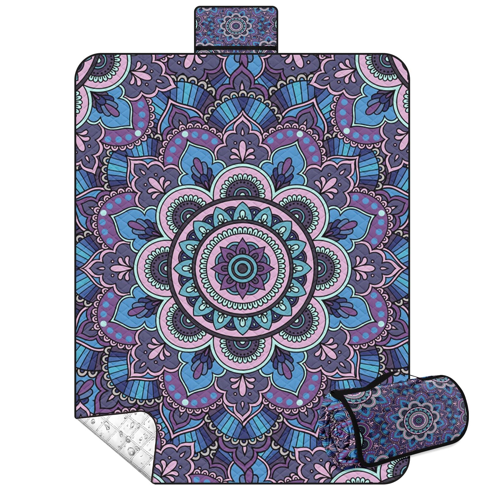 Britown Waterproof Picnic Outdoor Blanket, 79" x 59" Sandproof Foldable Large Picnic Blanket for Beach, Camping, Park, Travel, Concert, Great Gift for