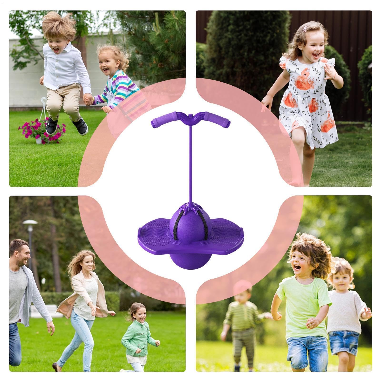 Palloncino Saltante per Interattivo Silenziatore con Pompa a Maniglia | Giocattolo da saltare ideale per casa, scuola, sala giochi, parco, viaggi, sport, ecc