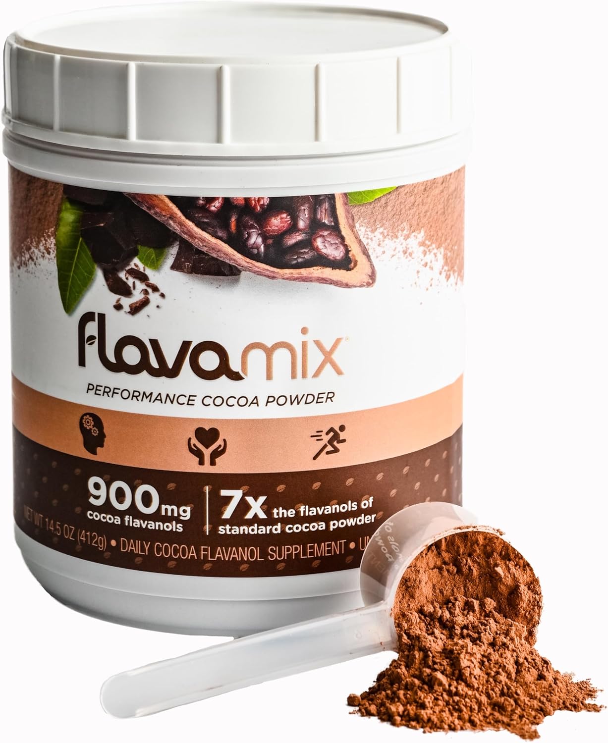 FlavaMix Performance Cocoa Powder 900mg of Cocoa Flavanols Promotes