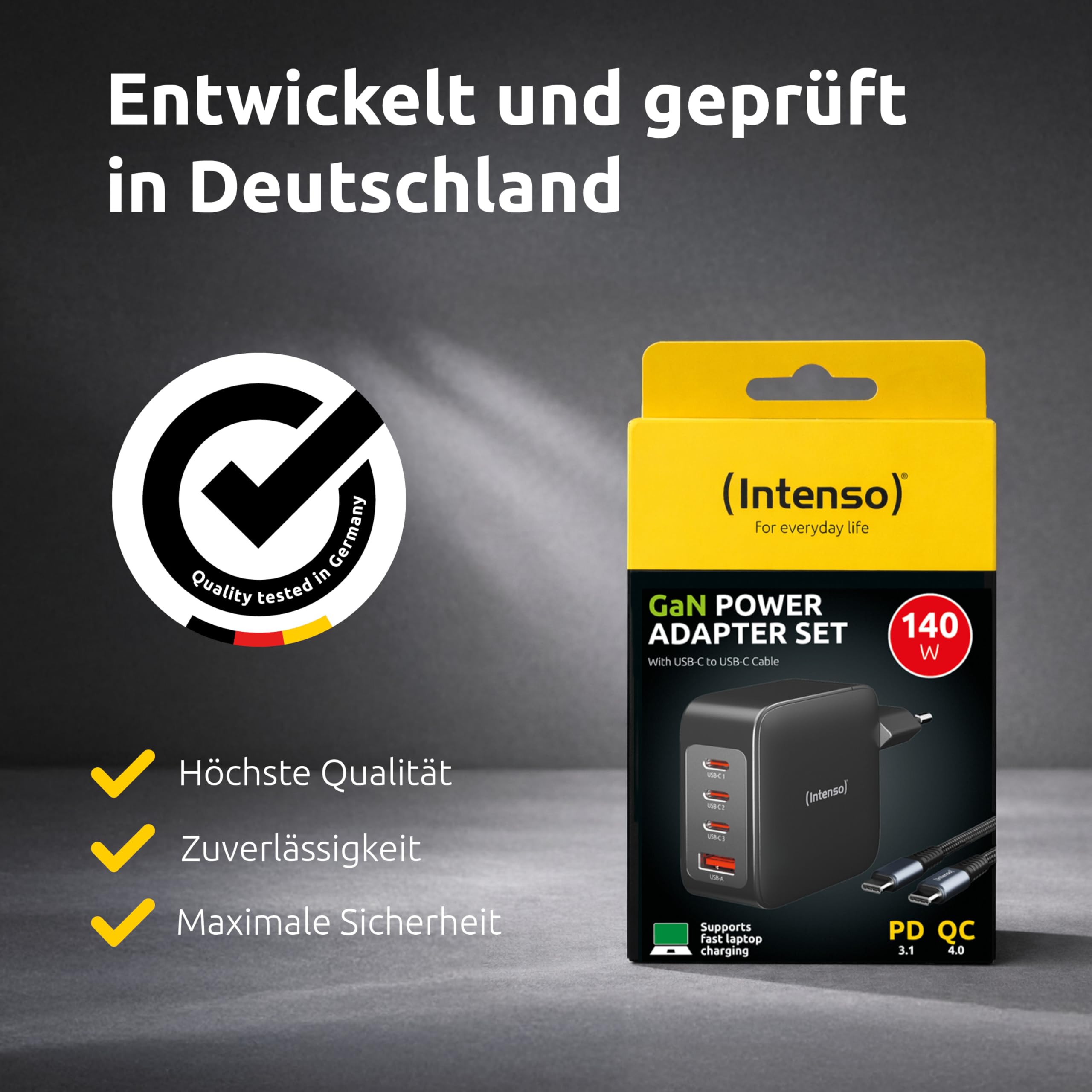 Intenso Power Adapter W140A3C GaN + C520C Kabel – Bild 8