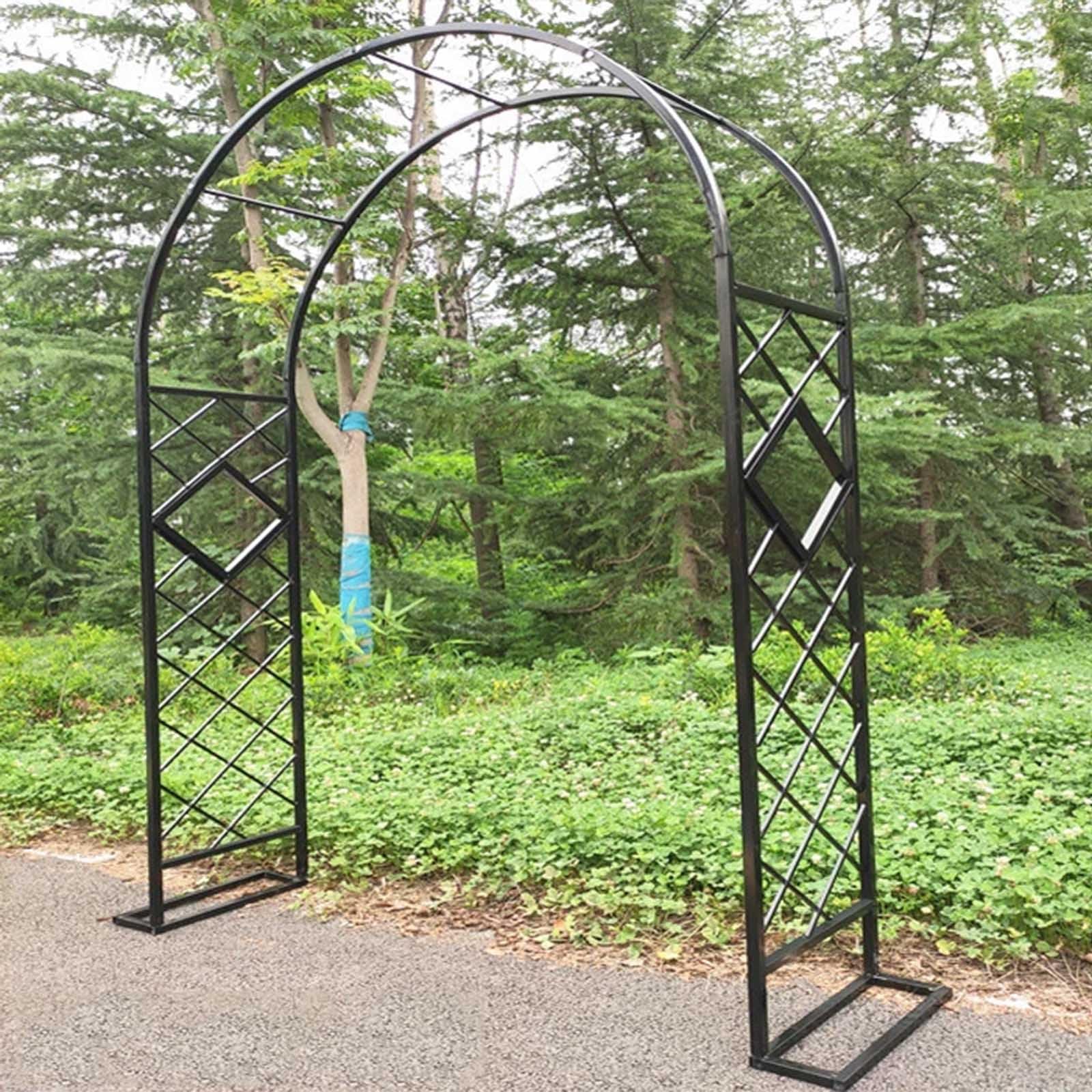 Wytrzymała metalowa kratka ogrodowa do roślin pnących, opcje szerokości 140-340 cm, kolor czarny, solidne podparcie dla winorośli i kwiatów, wymiary szer. 180 x wys. 230 cm