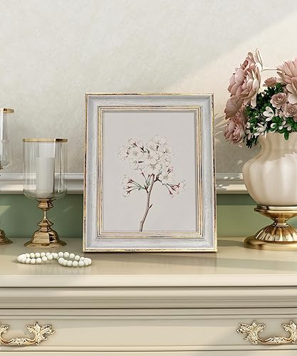 Miniatura 8 de Afuly Marcos de fotos vintage de 8 x 10 pulgadas, marco de fotos vintage con borde dorado y blanco antiguo, marco de fotos para colgar en la pared,