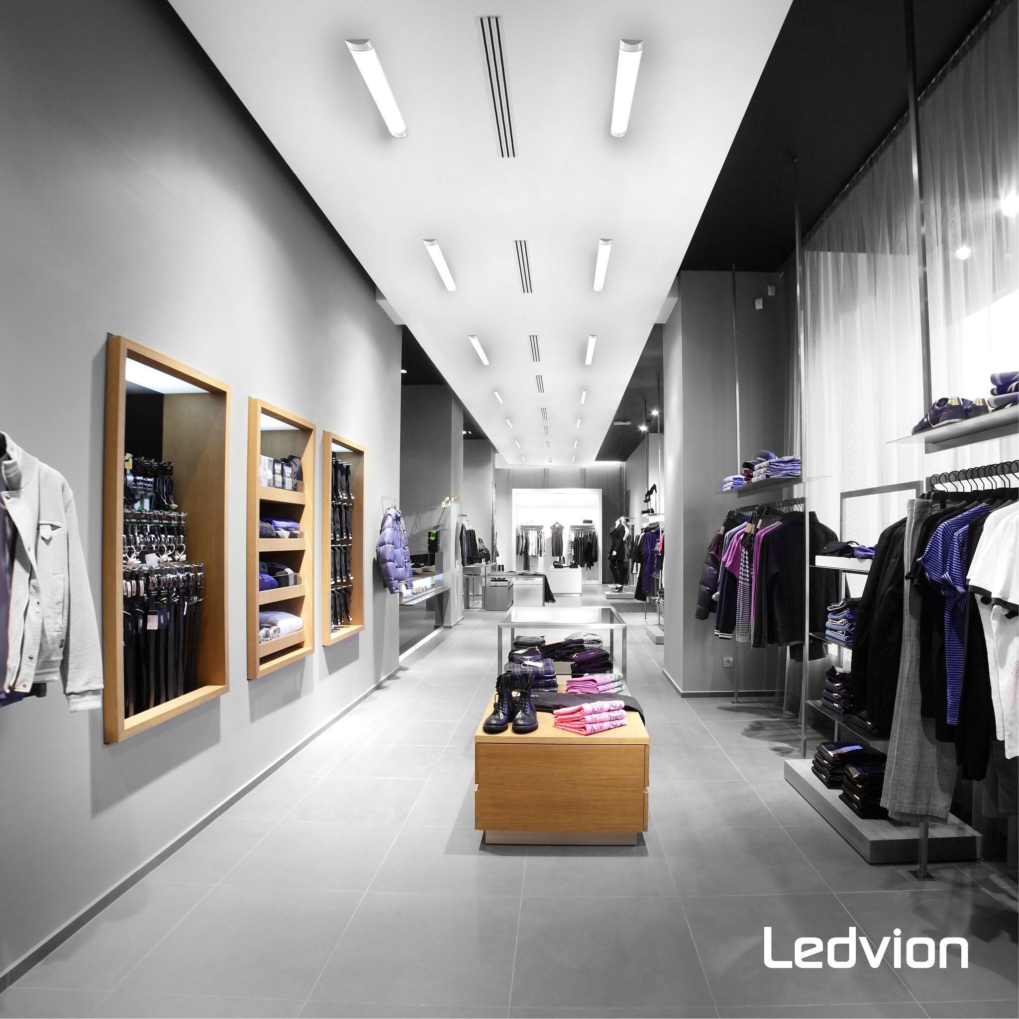 Ledvion - 2er Set, Feuchtraumleuchte LED, 60cm, IP20, 15W, 2400 Lumen, Neutralweiss, 6500K, Koppelbar, garagenbeleuchtung, werkstattbeleuchtung, kellerleuchte, deckenleuchte