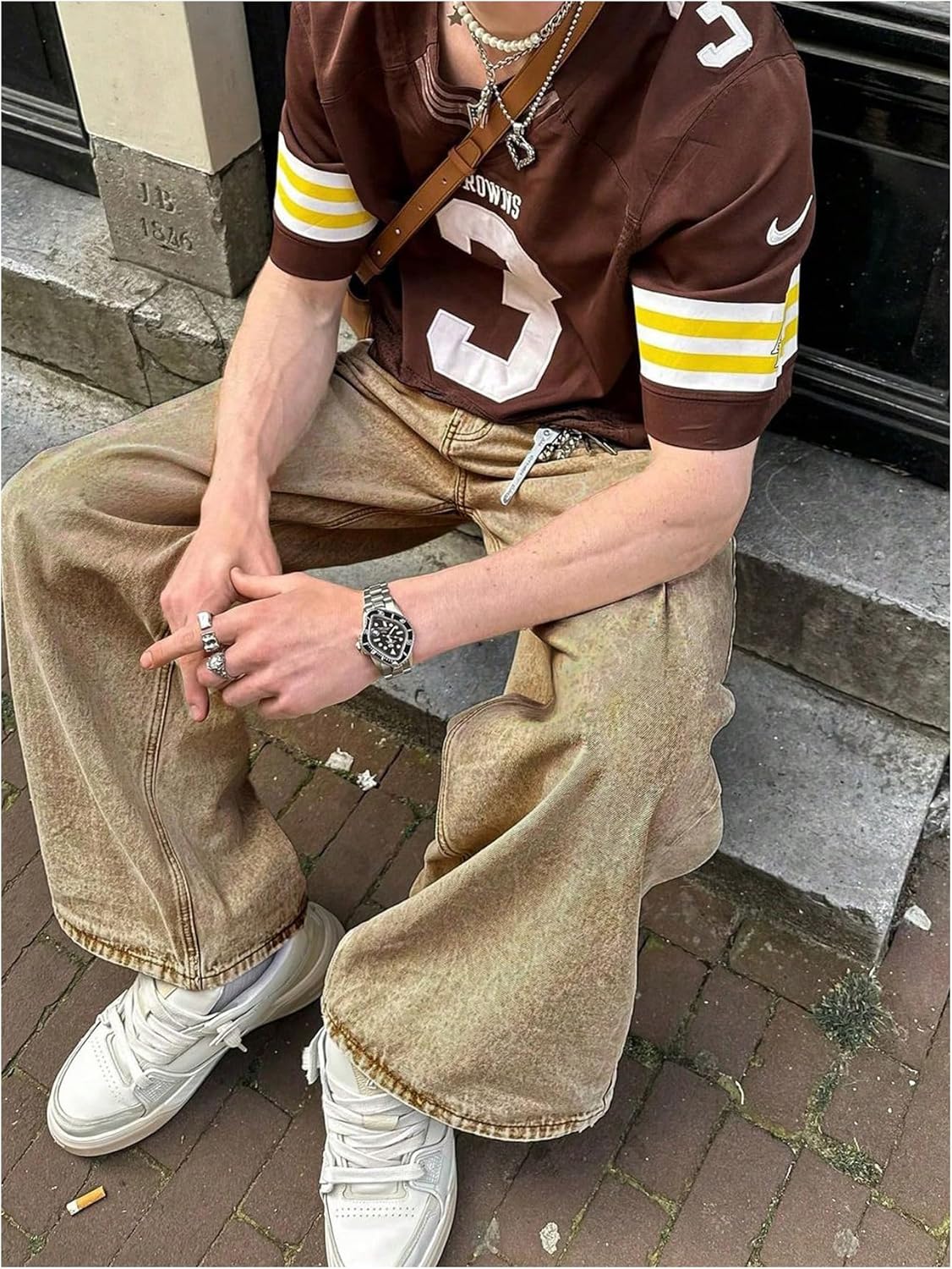 Men's Baggy Jeans Vintage Straight Leg Denim Pants with Pocket Streetwear - Image 3