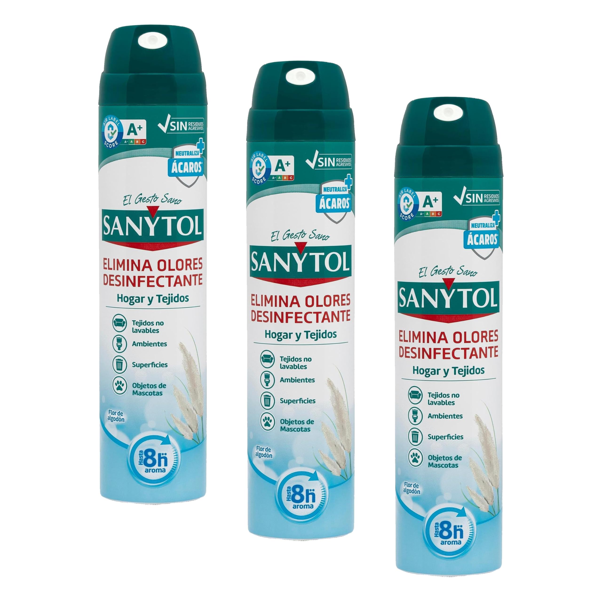 Ambientador sanytol desinfectante para hogar y tejidos spray bote de 300 ml (Paquete de 3)
