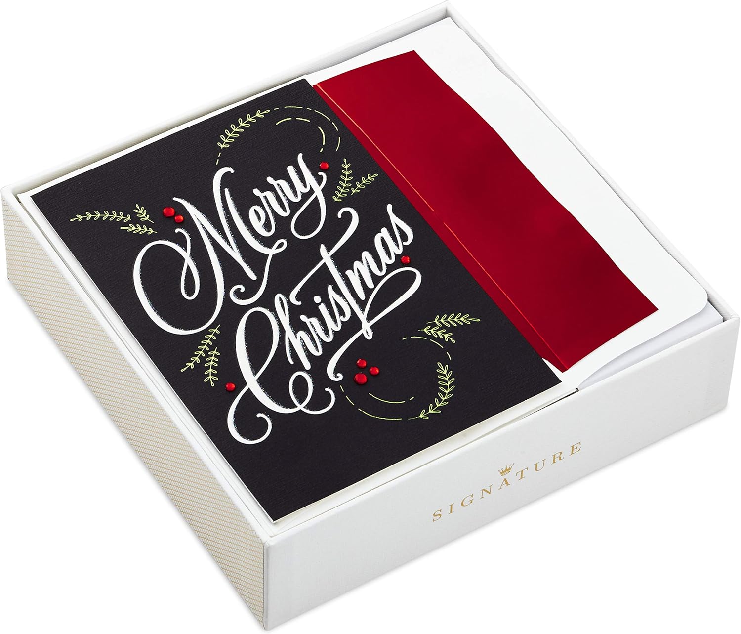 Hallmark Signature Christmas Boxed Cards, Merry Christmas (10 Christmas Cards with