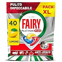 Fairy Platinum Plus Pastiglie Lavastoviglie, 40 Capsule, Limone, Detersivo Con Tecnologia Anti-Opaco, Contro Grasso e Incrostazioni Ostinate Anche nei Cicli Brevi