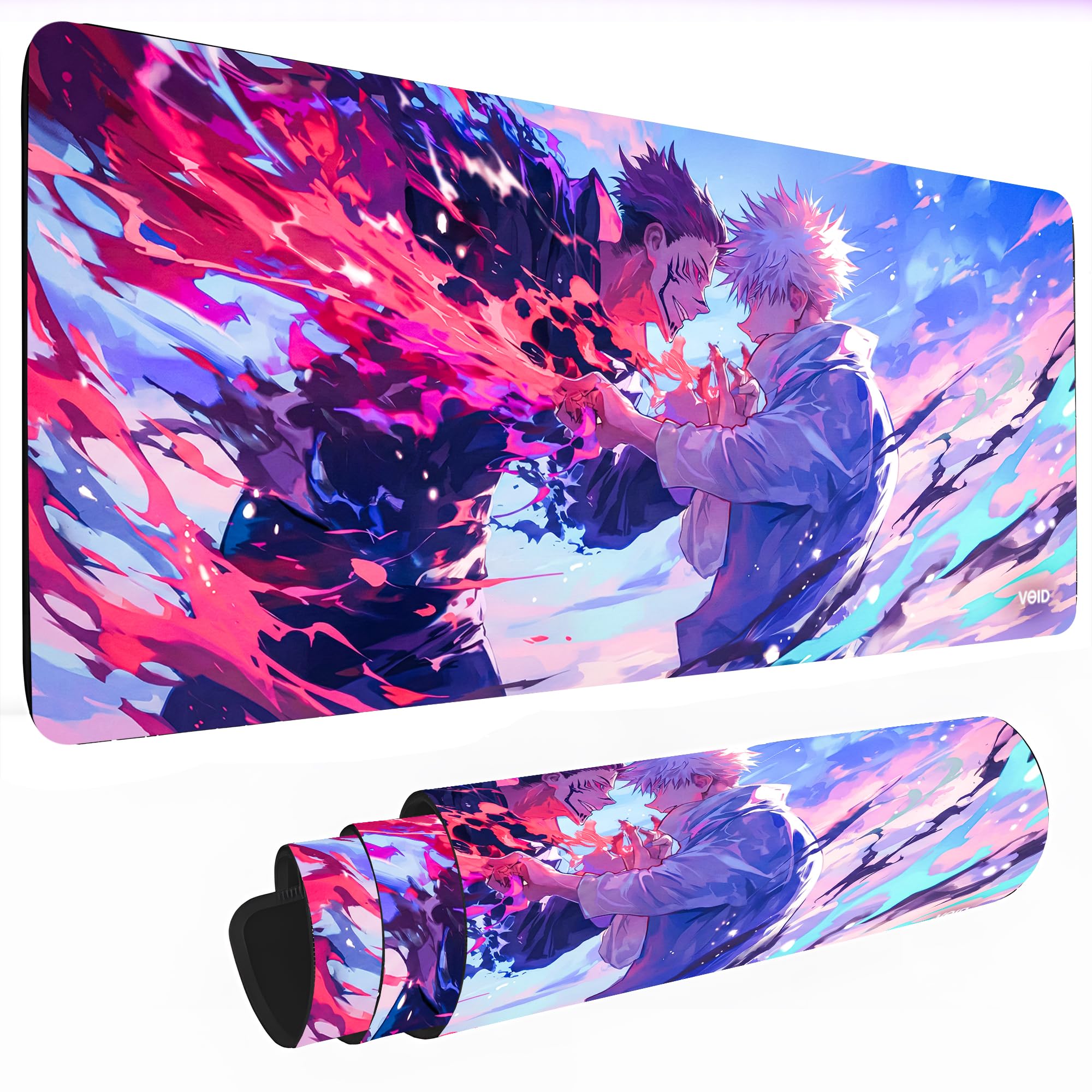 jujutsu kaisen mouse pad 900x400mm – anime desk mat, extended gaming mouse pad, non-slip rubber base, waterproof, gojo sukuna anime jjk