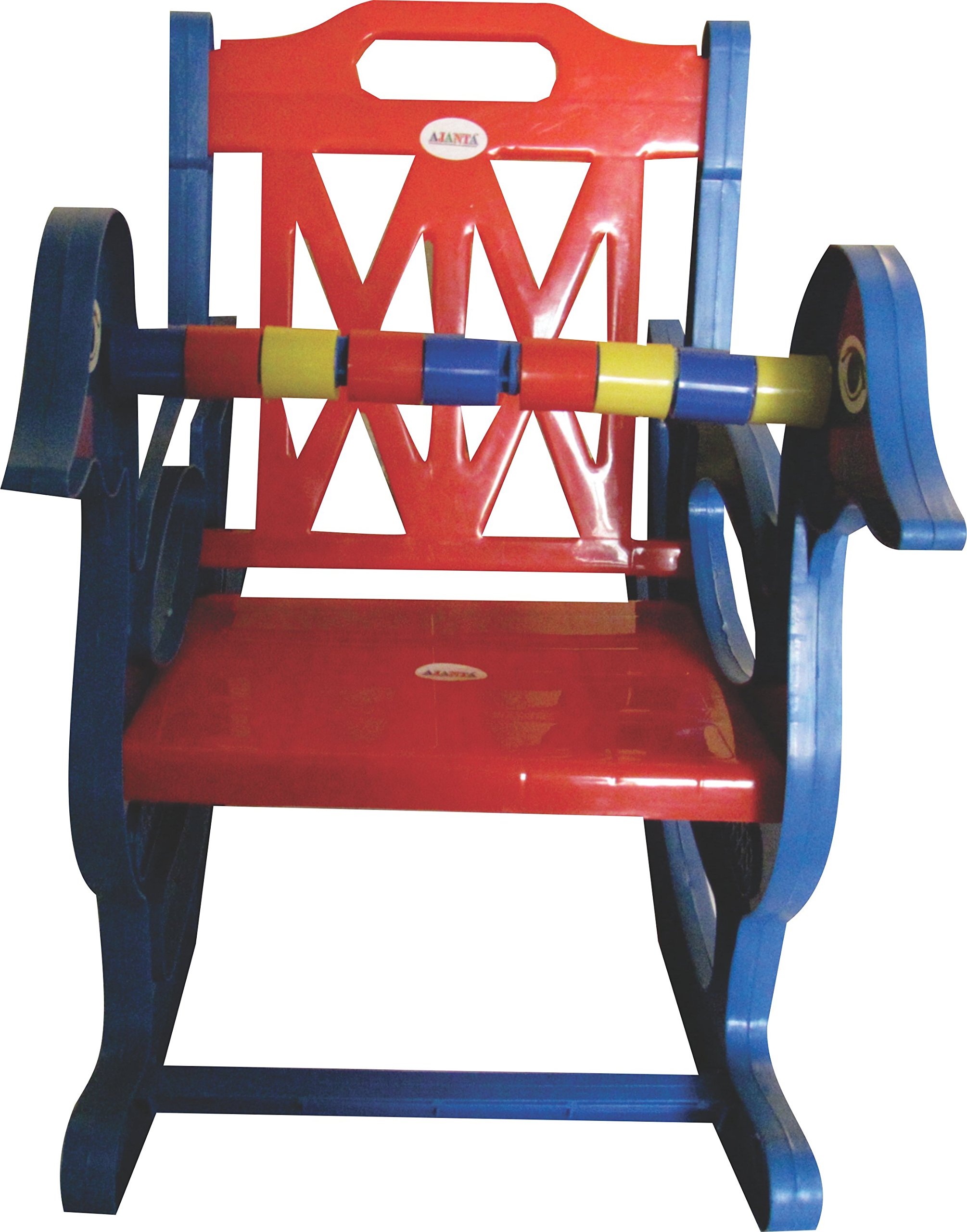 Pihu Enterprises Baby Rocking Chair With Safety Bar And Arm Rest-Red&Blue 1