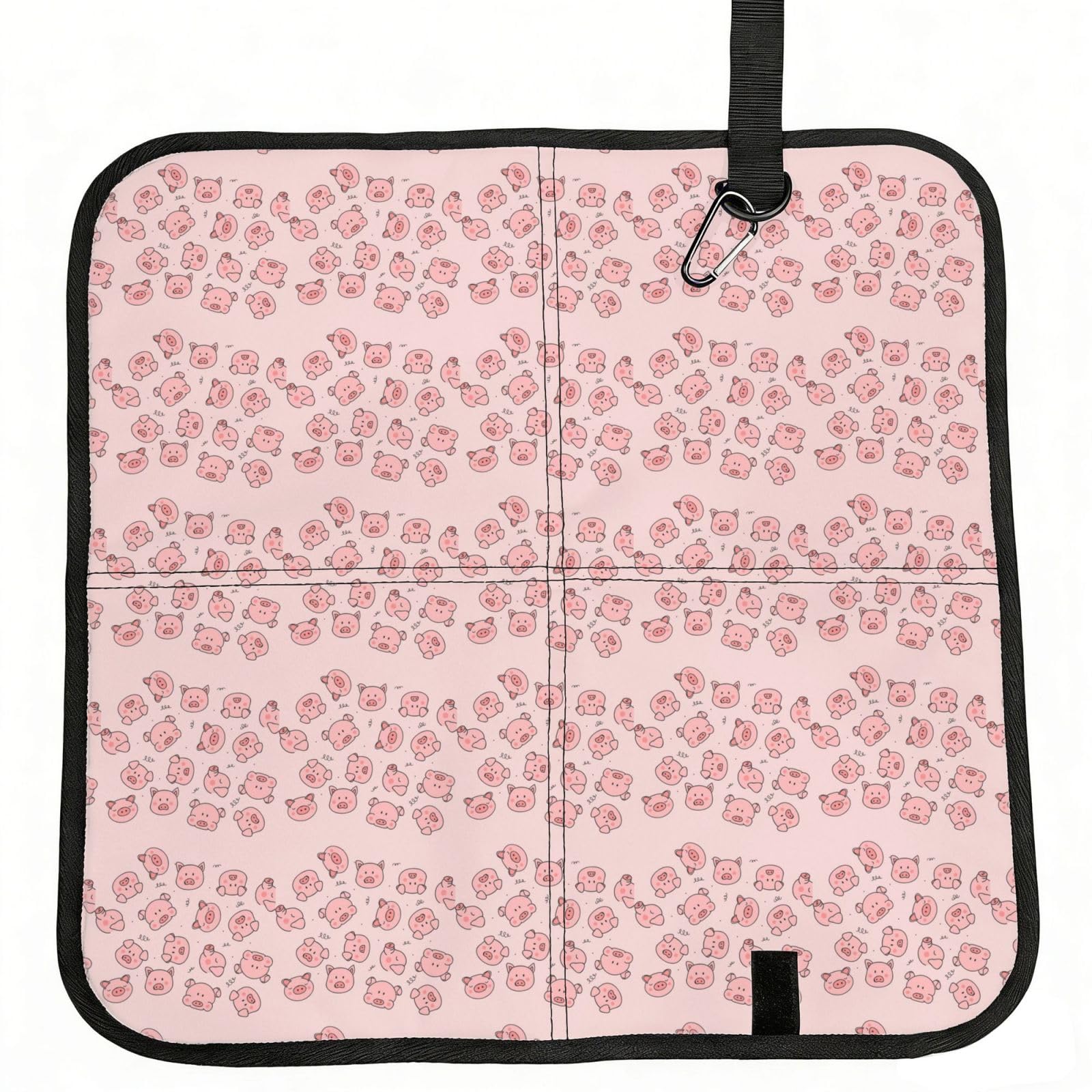 ERCgad Red Cute Pig Print Foldable Seat Cushion Portable Chair Pad Lightweight Travel Outdoor Office Home