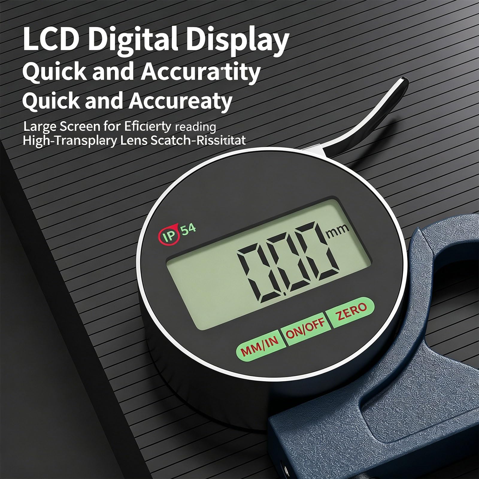 Medidor digital profesional de espesor, dispositivo de medición de metal con pantalla LED grande y medidor de grosor digital de carga rápida