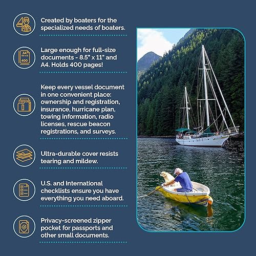 Miniatura 5 de Organizador de documentos de barco, funda impermeable de gran tamaño para papeles de barcos, mantiene todos los documentos seguros y organizados -