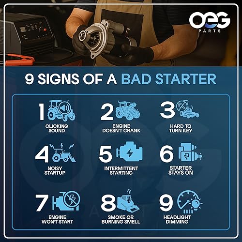 Miniatura 6 de Piezas de OEG nuevo arrancador compatible con International Farmall McCormick Gas 63608D, 1107427, 1107448, 104219A2, 997870R91, D10B33, SDR0088,