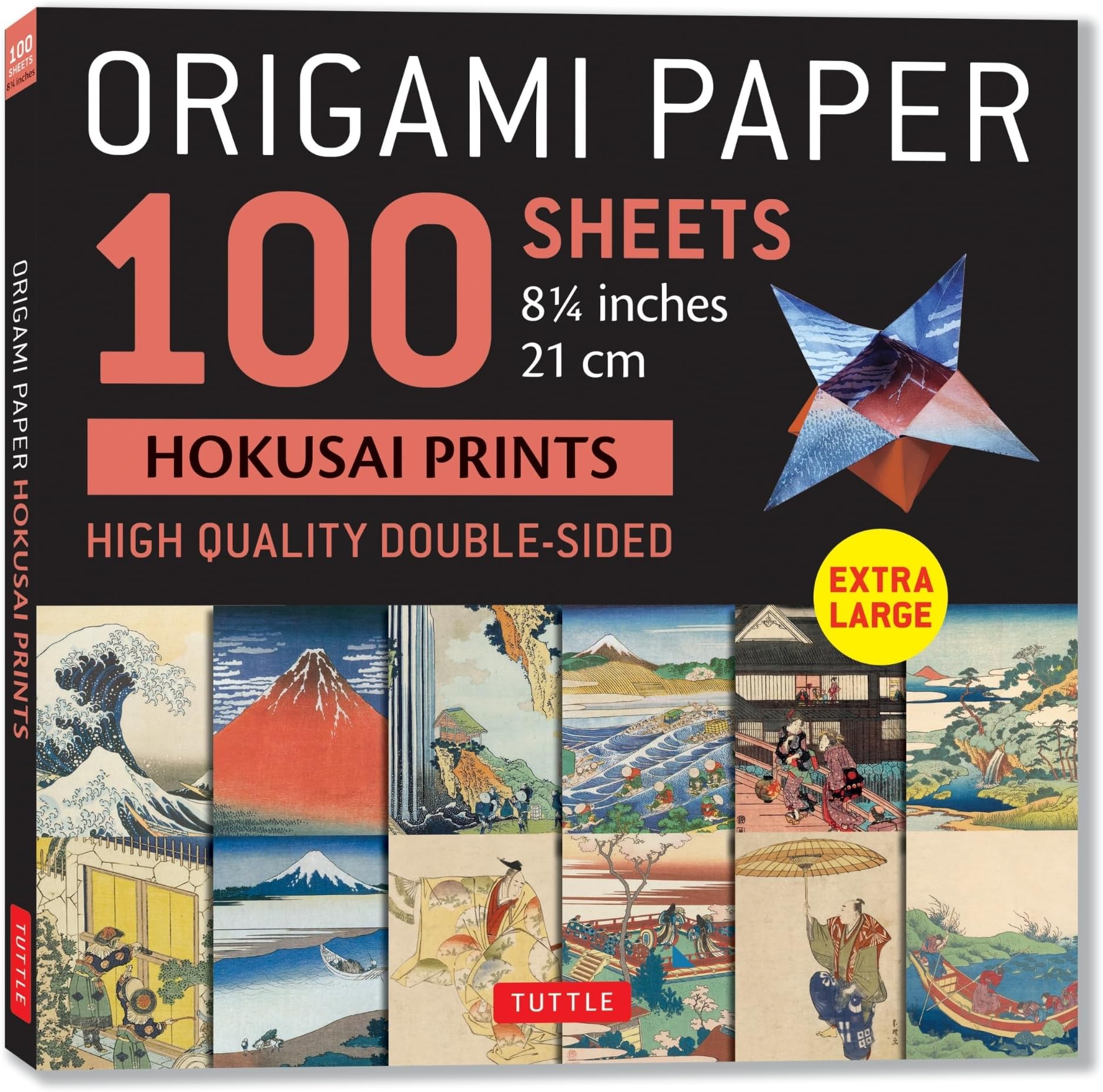 Origami Paper 100 sheets Hokusai Prints 8 1/4" (21: Extra Large Double-Sided Origami Sheets Printed wi