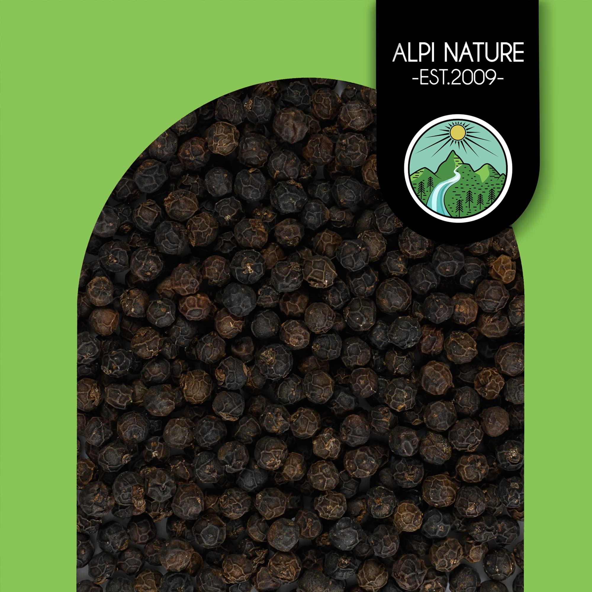 Alpi Nature Pepe Nero di Kampot BIO 200g, Grani di Pepe di Kampot Biologico Interi per Cucinare