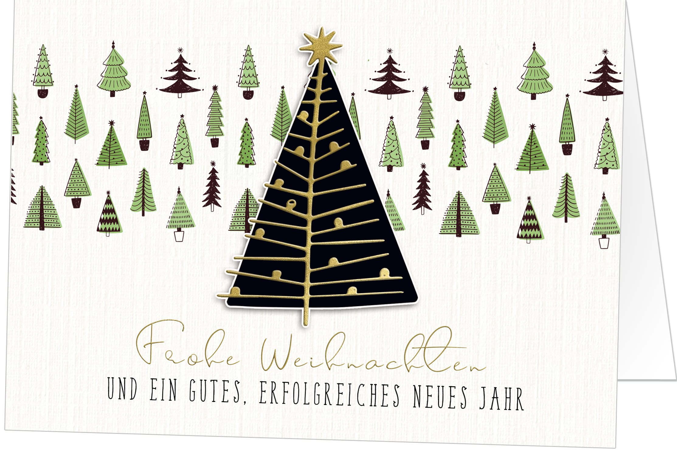 paperSky 50 Stück Weihnachtskarten Klappkarten Set mit Briefumschlag Format 17x12 cm