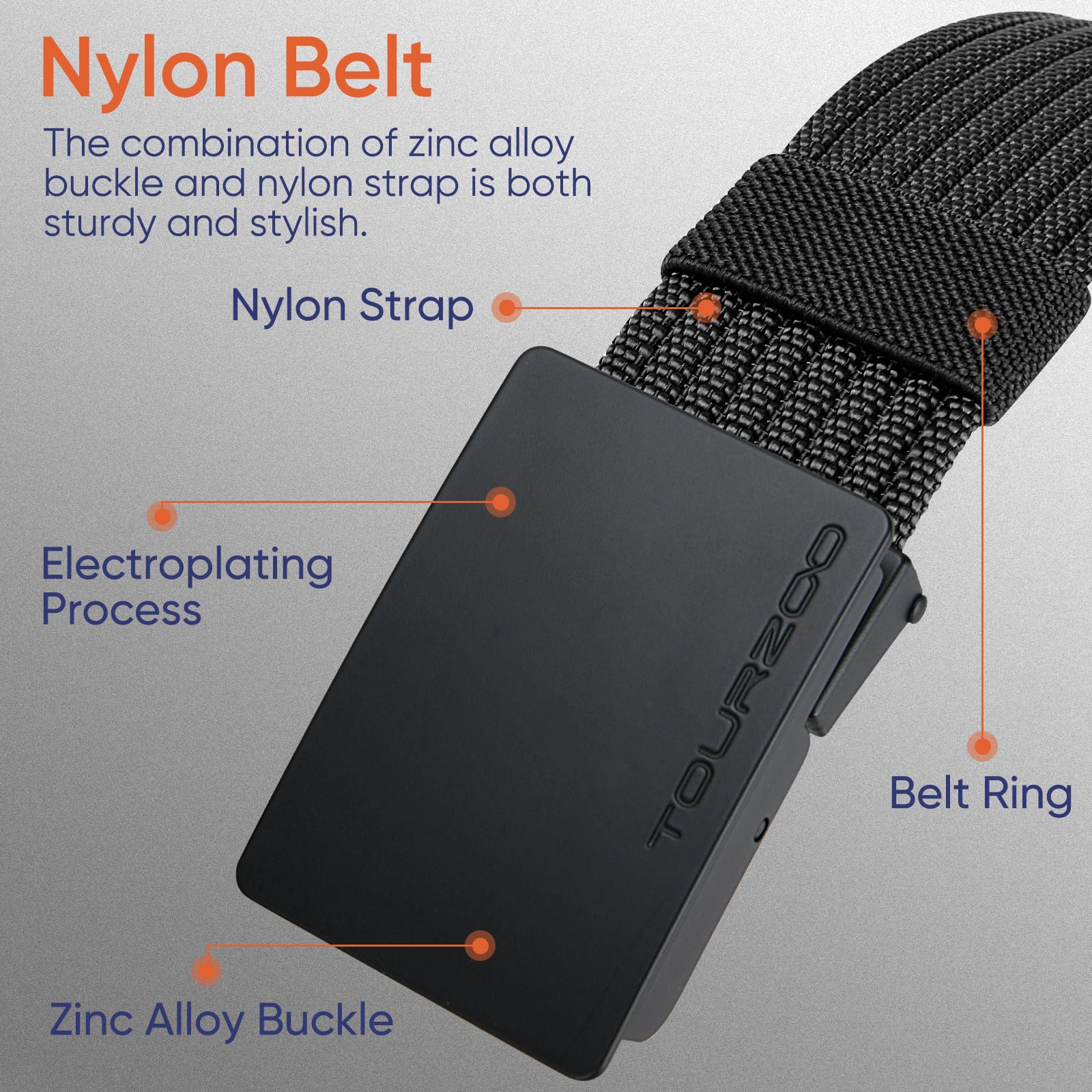 TOURZOO Nylon Military Tactical Belts for Men 1.5