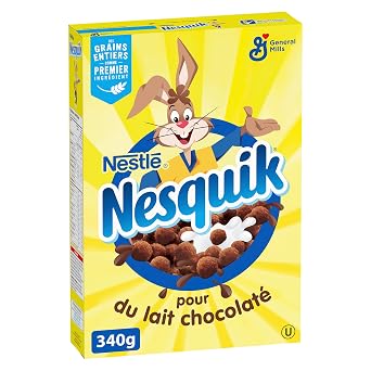 Nesquik 340 GRAM CEREAL It turns the milk chocolatey so that the NESQUIK chocolate flavour can be experienced from the first bite to the last milk drop!