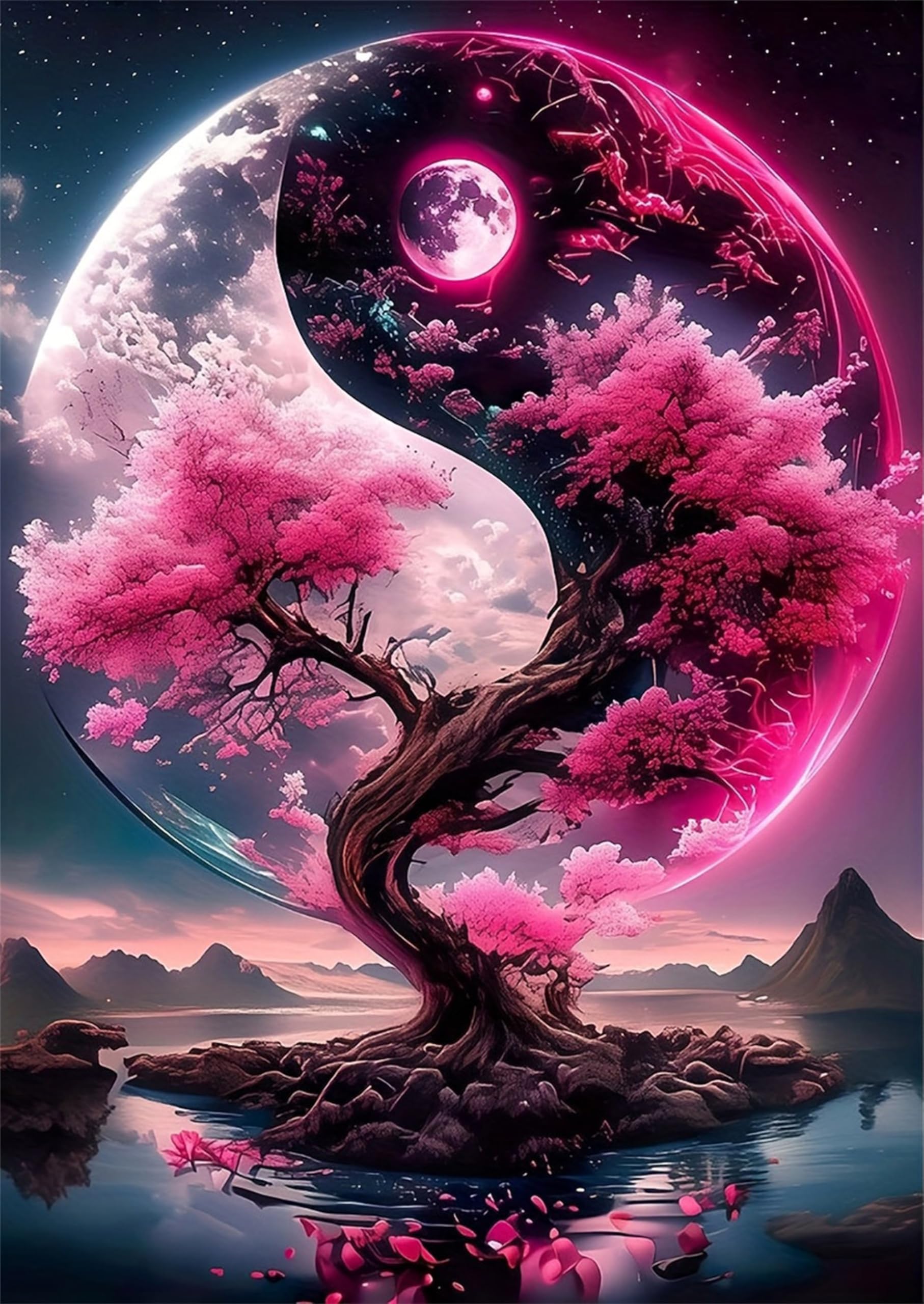 DSFEFV Tree Diamond Painting Kit for Adults,5D Diamond Art Kits for Beginner,Gem Art,Crystal Kits Round Drill for Home Wall Decor Gifts,Women,Men (Tree)