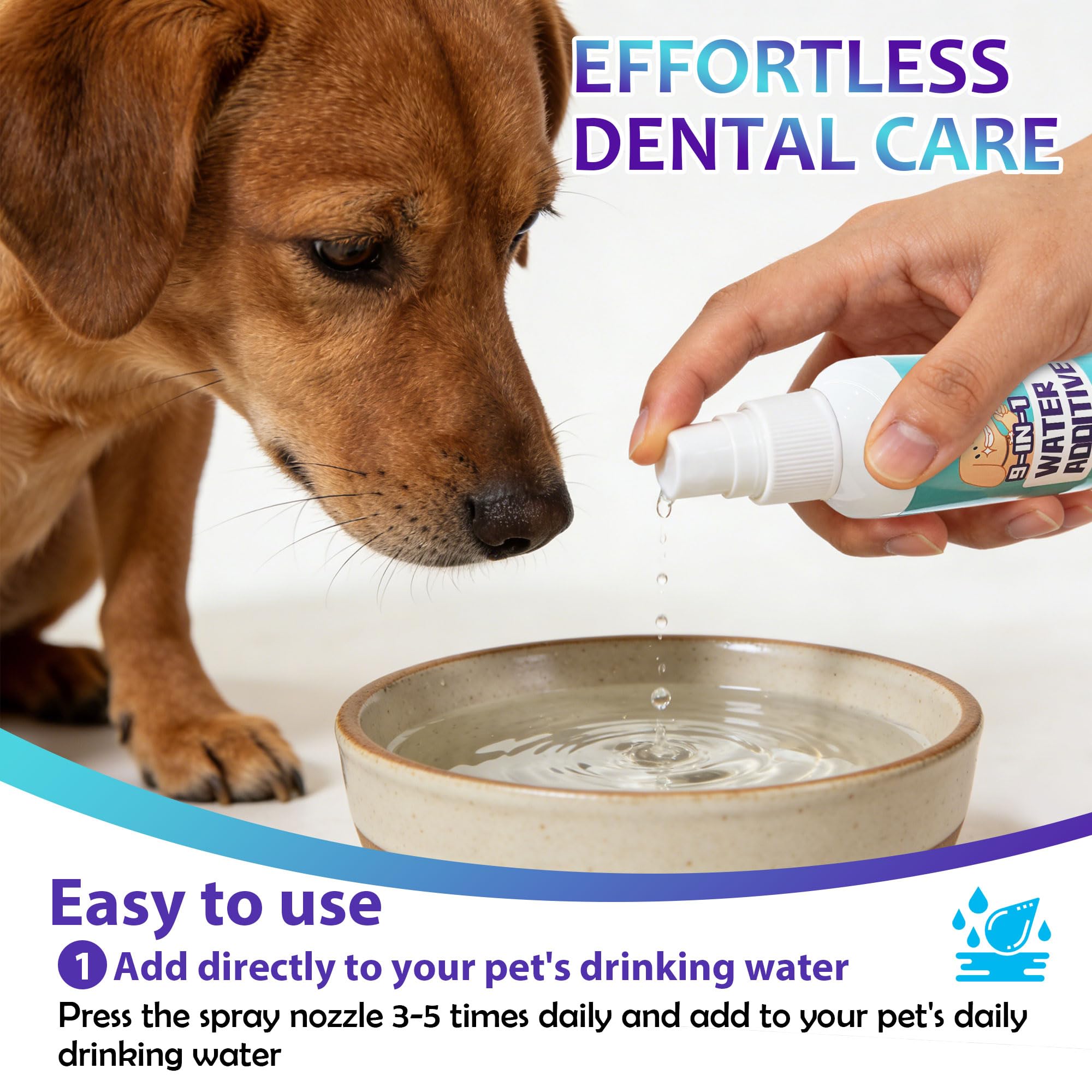 9-in-1 Water Additive for Dogs and Cats, Advanced Plaque and Tartar Control, Teeth Cleaning Solution with Probiotics, Fresh Breath 5.75 Fl Oz (Pack of 1) - image 5