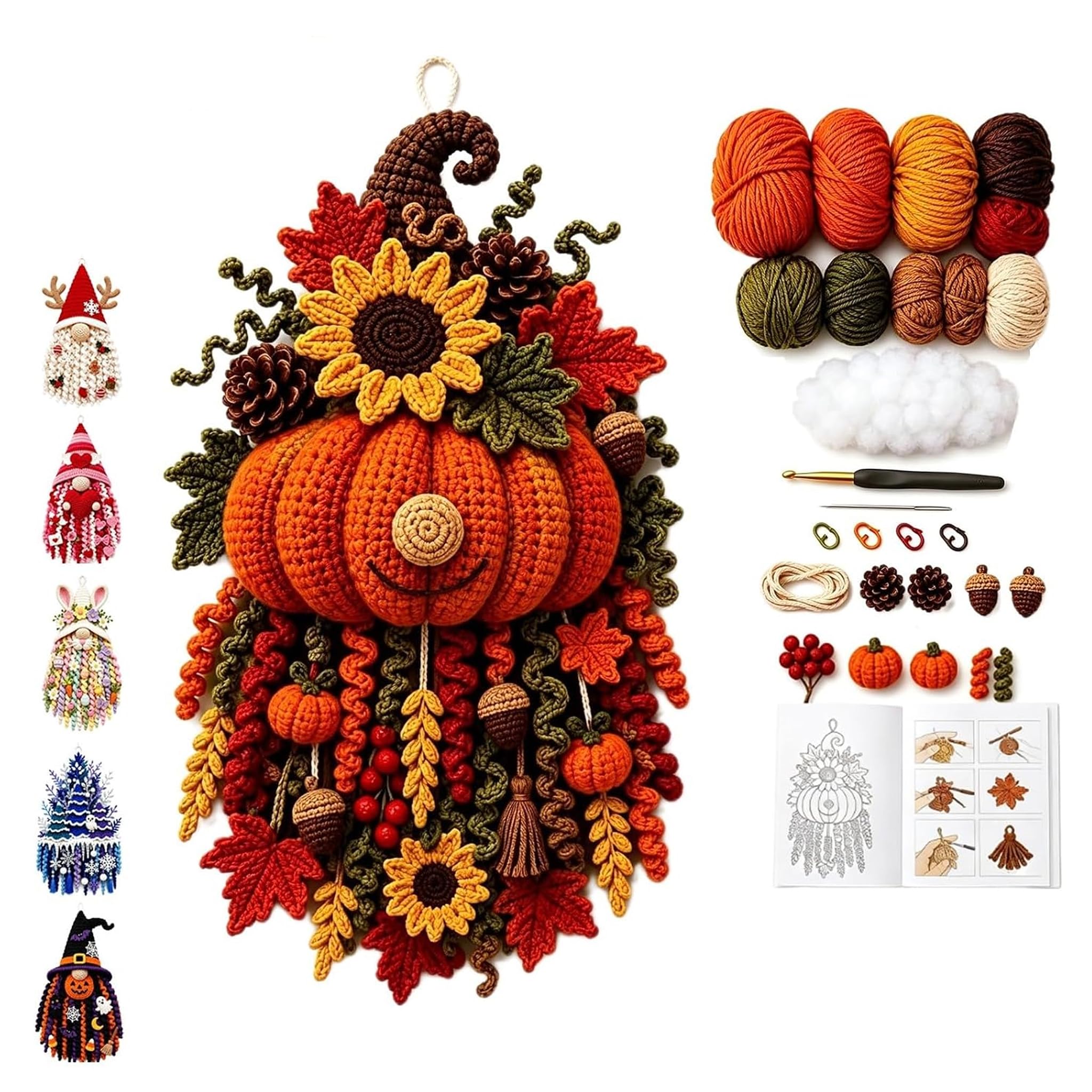 DIY Seasonal 3D Crochet Door Hanger Kit Collection (C)