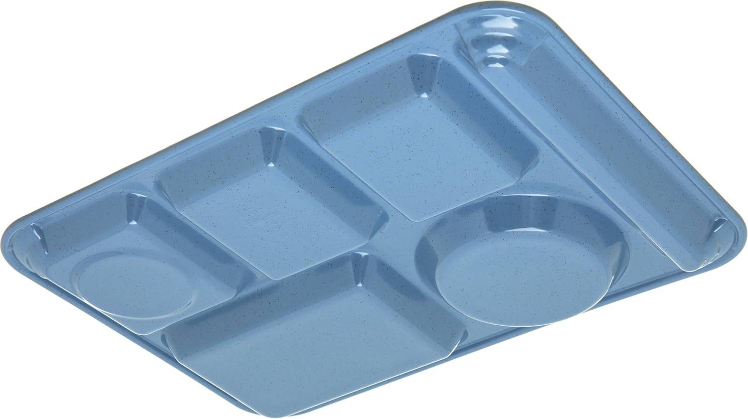 Carlisle FoodService Products Plastic Meal Tray Left-Handed Heavyweight Lunch Tray with 6-Compartments for Schools, Cafeterias, and Dining Halls, Melamine, 14 x 10 Inches, Sandshade, (Pack of 12)
