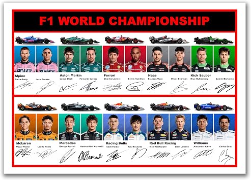 A3 Poster F1 Drivers Signed/Autographed Photo Formula 1 Print Lewis Hamilton, Sebastian Vettel, Max Verstappen, Valtarri Bottas, Etc.