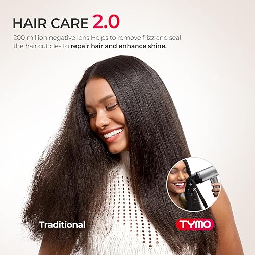 Miniatura 3 de TYMO Secador de pelo con difusor ajustable, secador iónico de alta velocidad, secado rápido y cero daños, secador de pelo de bajo ruido, 3