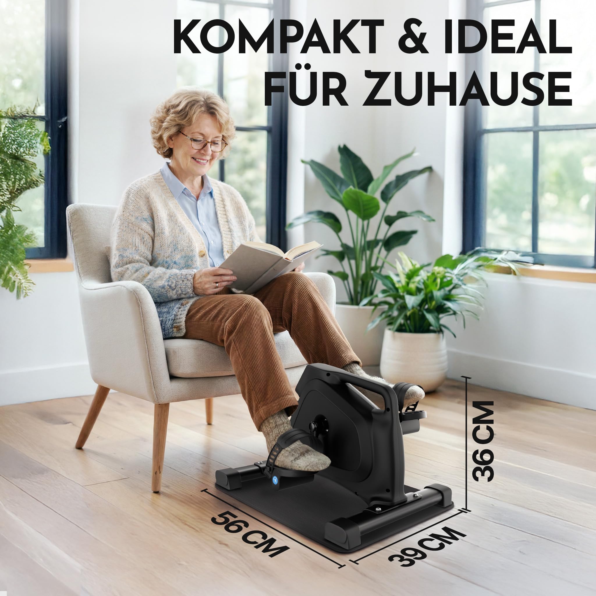 NEOLYMP Pedaltrainer TÜV geprüft gelenkschonender Beintrainer im Sitzen für Senioren Widerstandstrainer mit Display 8 Stufen Magnetbremse