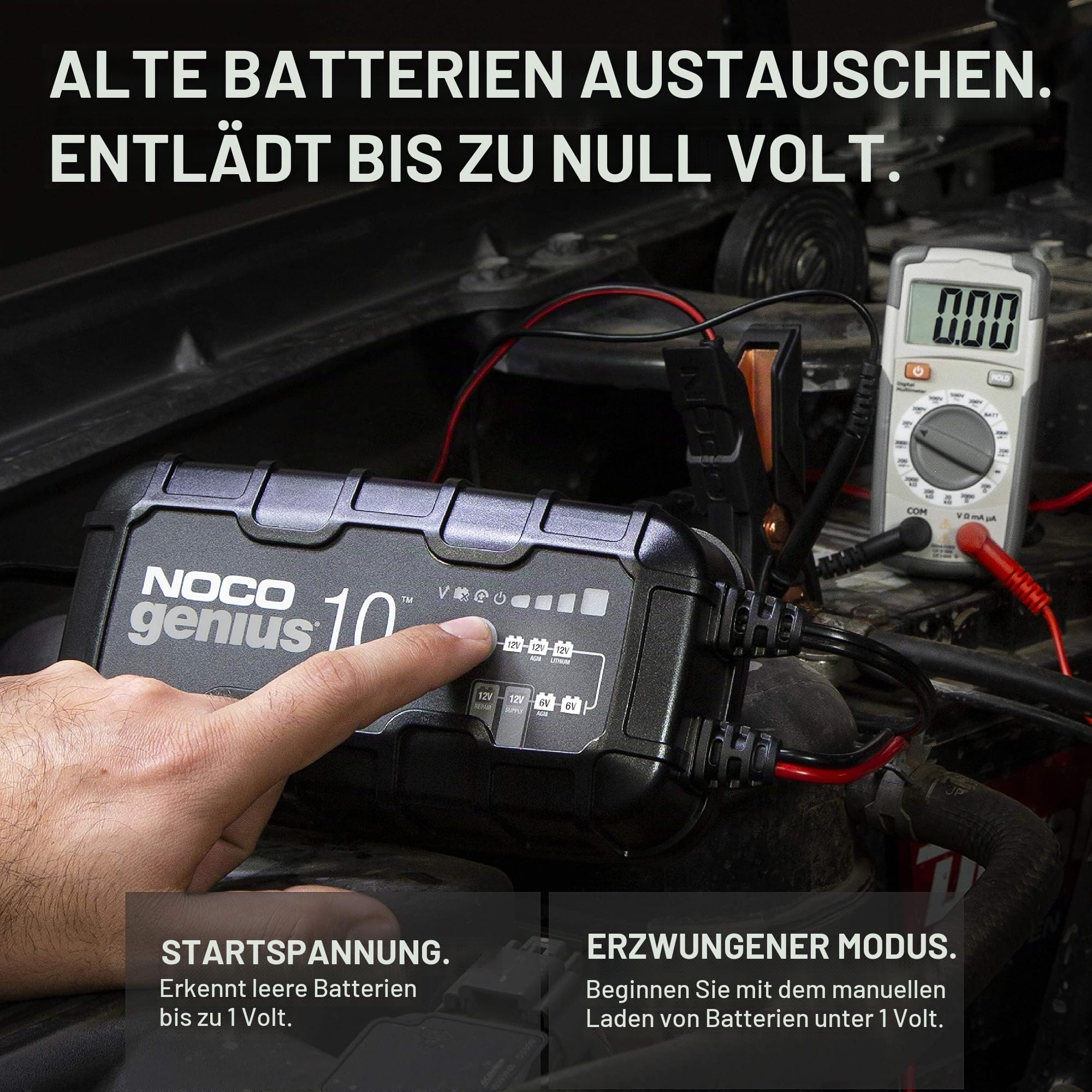 NOCO GENIUS10EU, 10A Autobatterie Ladegerät, 6V und 12V Batterieladegerät & GC040 Universelle Eva-Schutzhülle für GENIUS1, GENIUS2, GENIUS5 und GENIUS10 Smart-Batterieladegeräte.