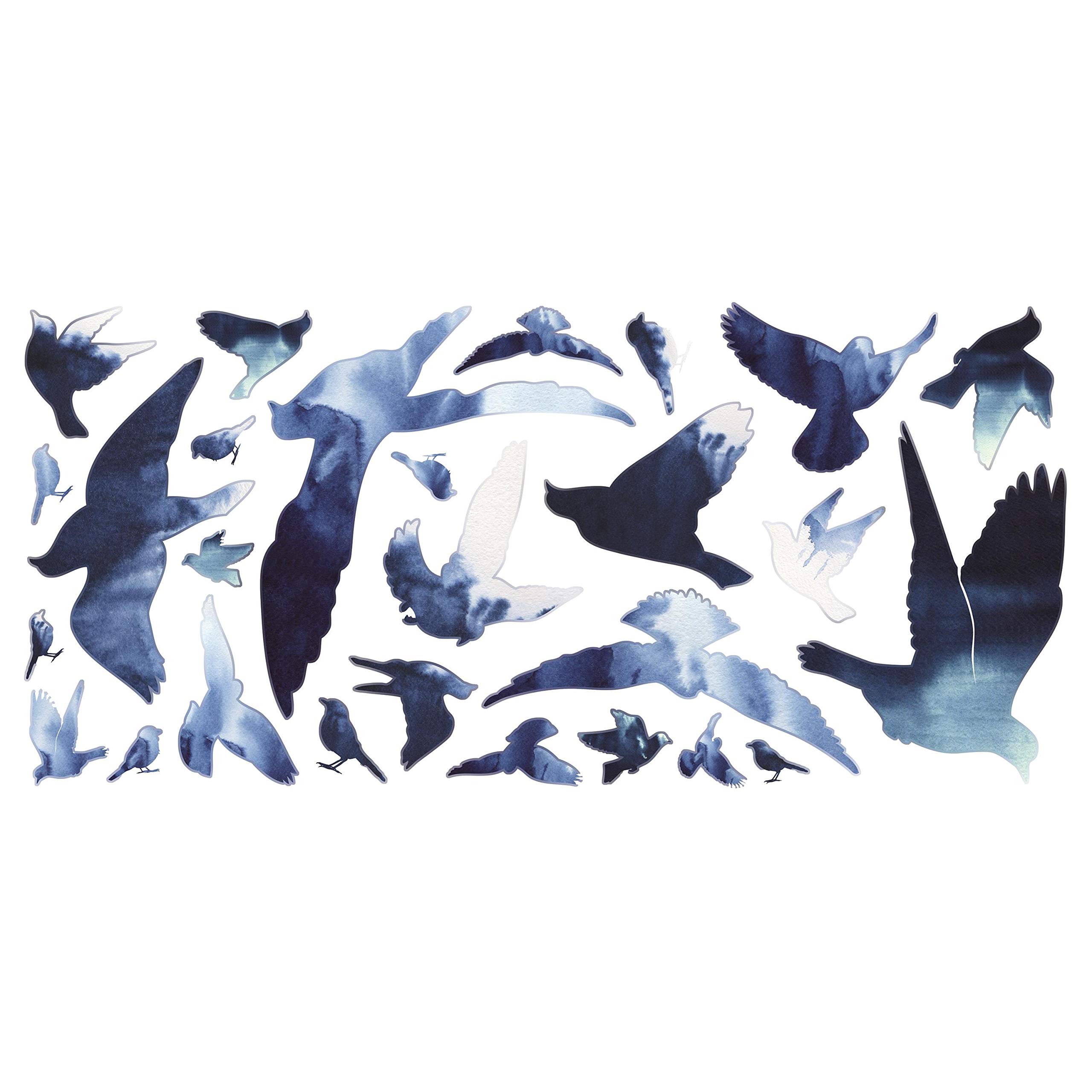 RoomMates RMK4306GM Birds in Flight Peel and Stick Giant Wall Decals, Blue - Image 2