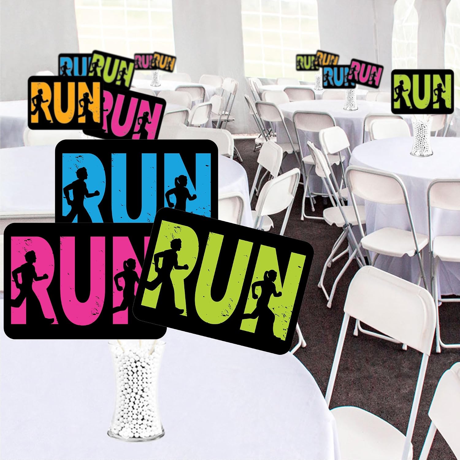 Big Dot of Happiness Running Large Cut-Outs - Decorations DIY Track, Cross Country, or Marathon Large Party Essentials, Set of 20